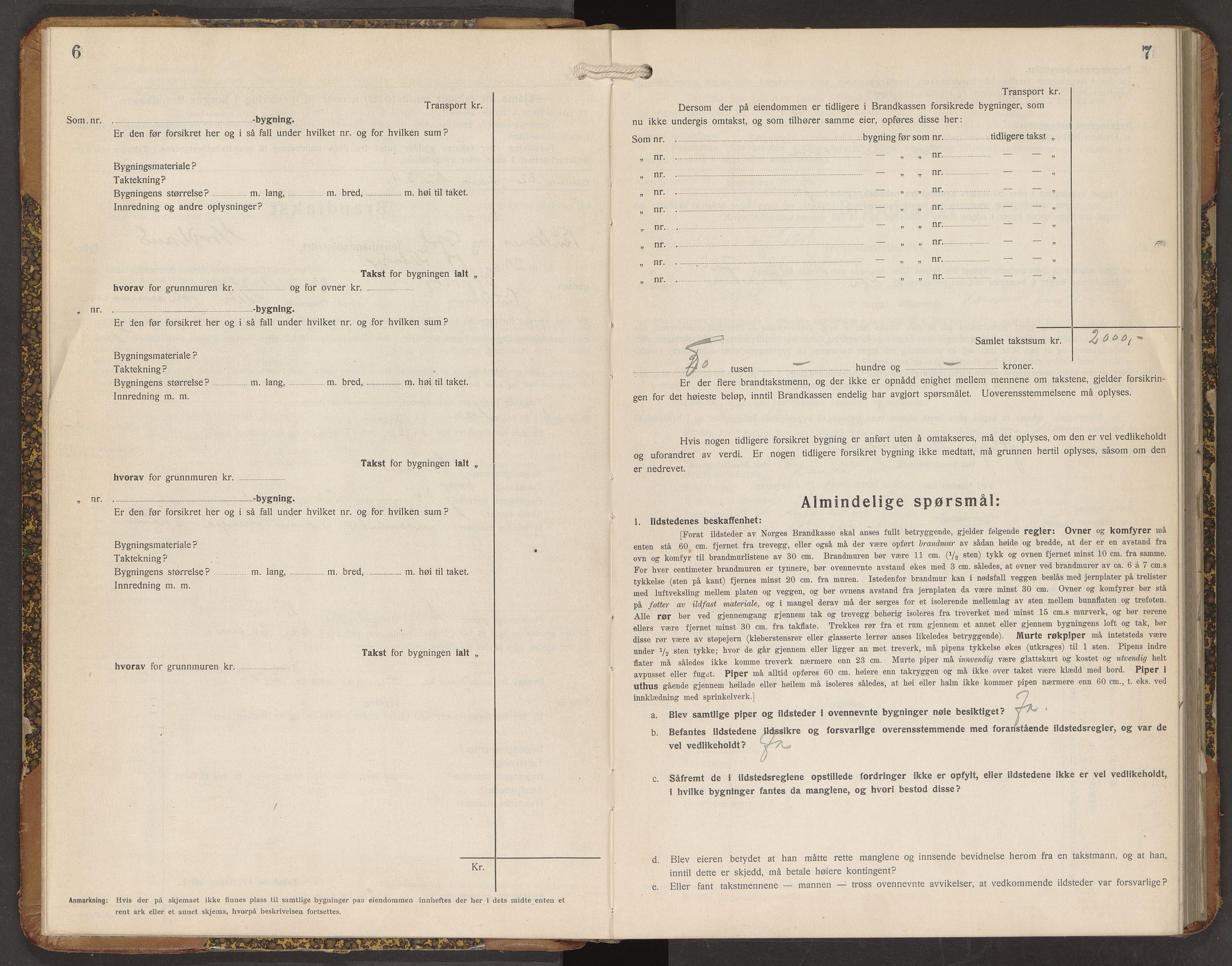 Norges Brannkasse Hol, AV/SAT-A-5601/BT/L0020: Branntakstprotokoll med skjema, 1929-1931