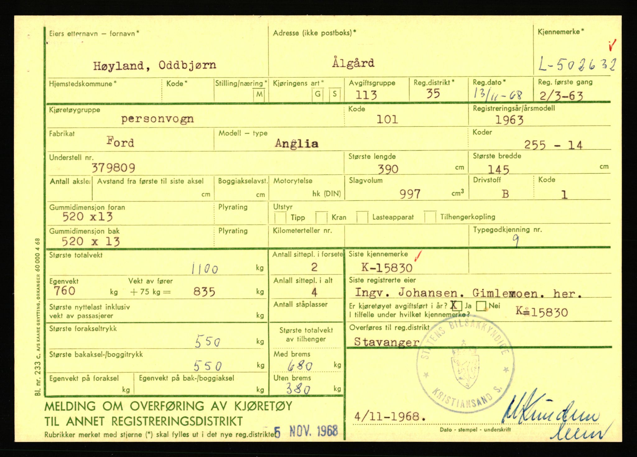 Stavanger trafikkstasjon, AV/SAST-A-101942/0/F/L0077: L-500000 - L-502999, 1930-1971, s. 1957