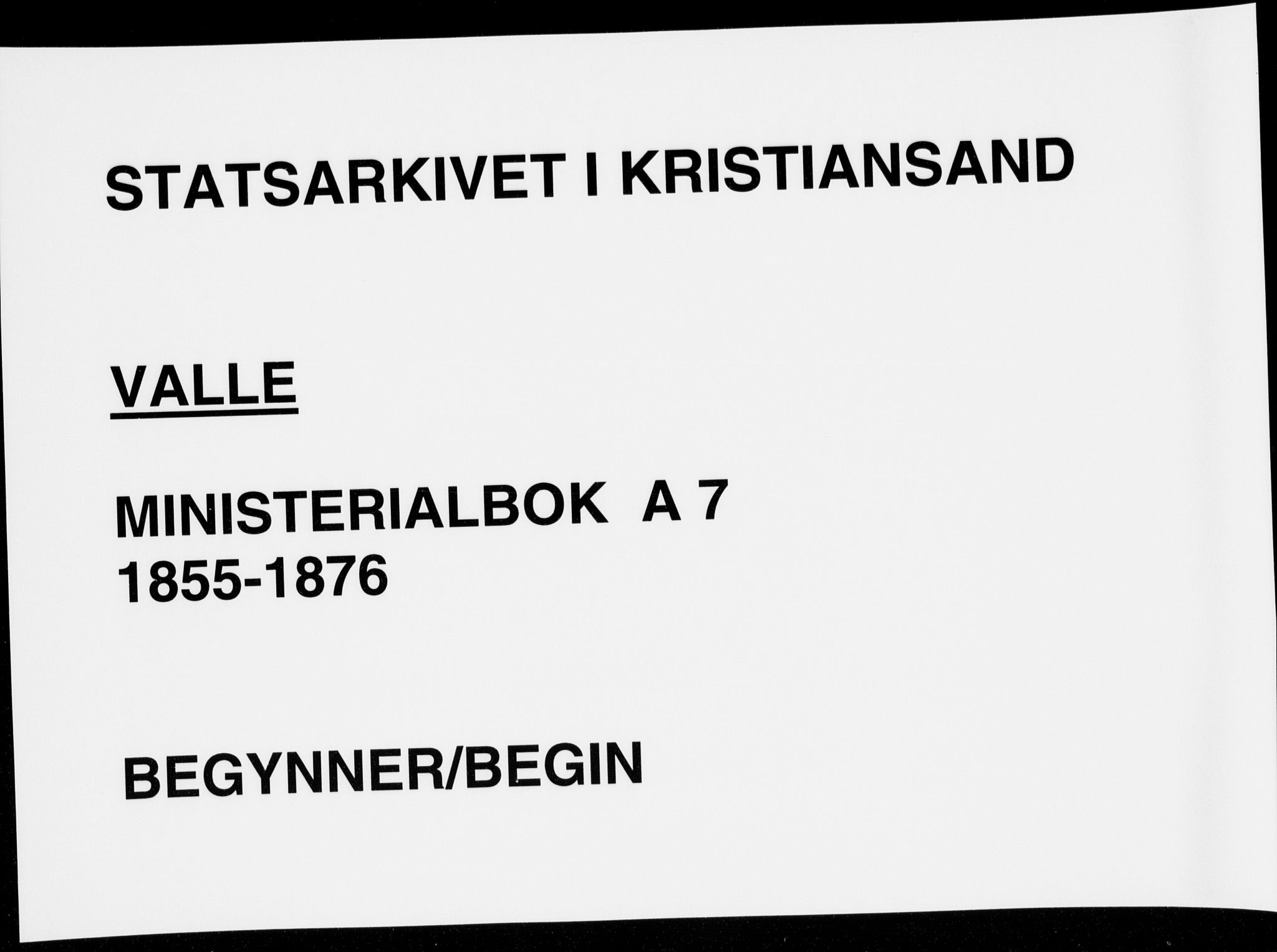 Sør-Audnedal sokneprestkontor, SAK/1111-0039/F/Fa/Fab/L0007: Ministerialbok nr. A 7, 1855-1876