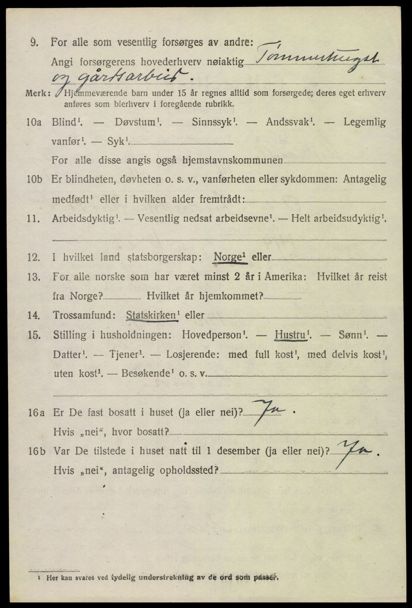 SAK, Folketelling 1920 for 0932 Mykland herred, 1920, s. 1317