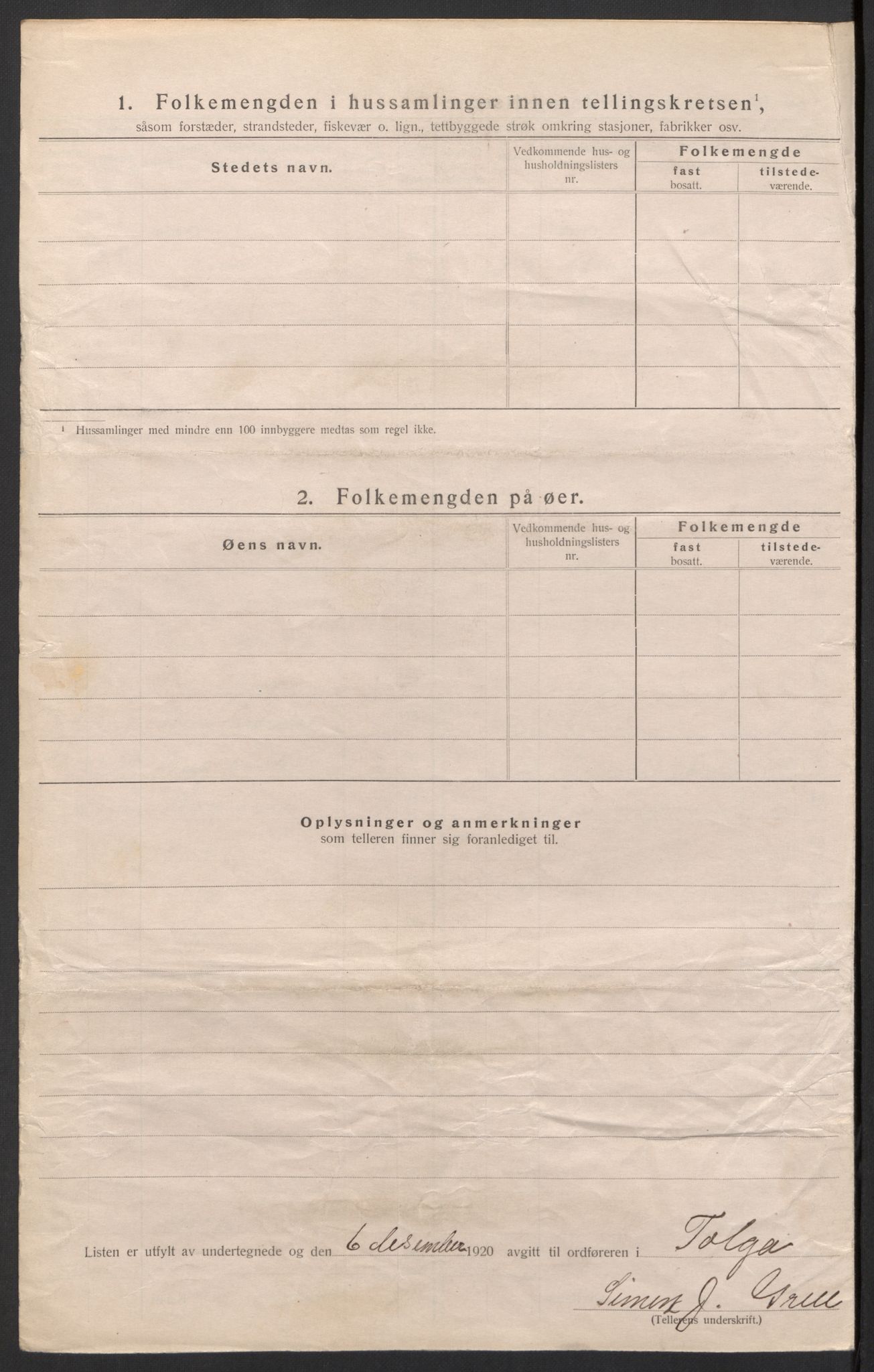 SAH, Folketelling 1920 for 0436 Tolga herred, 1920, s. 53