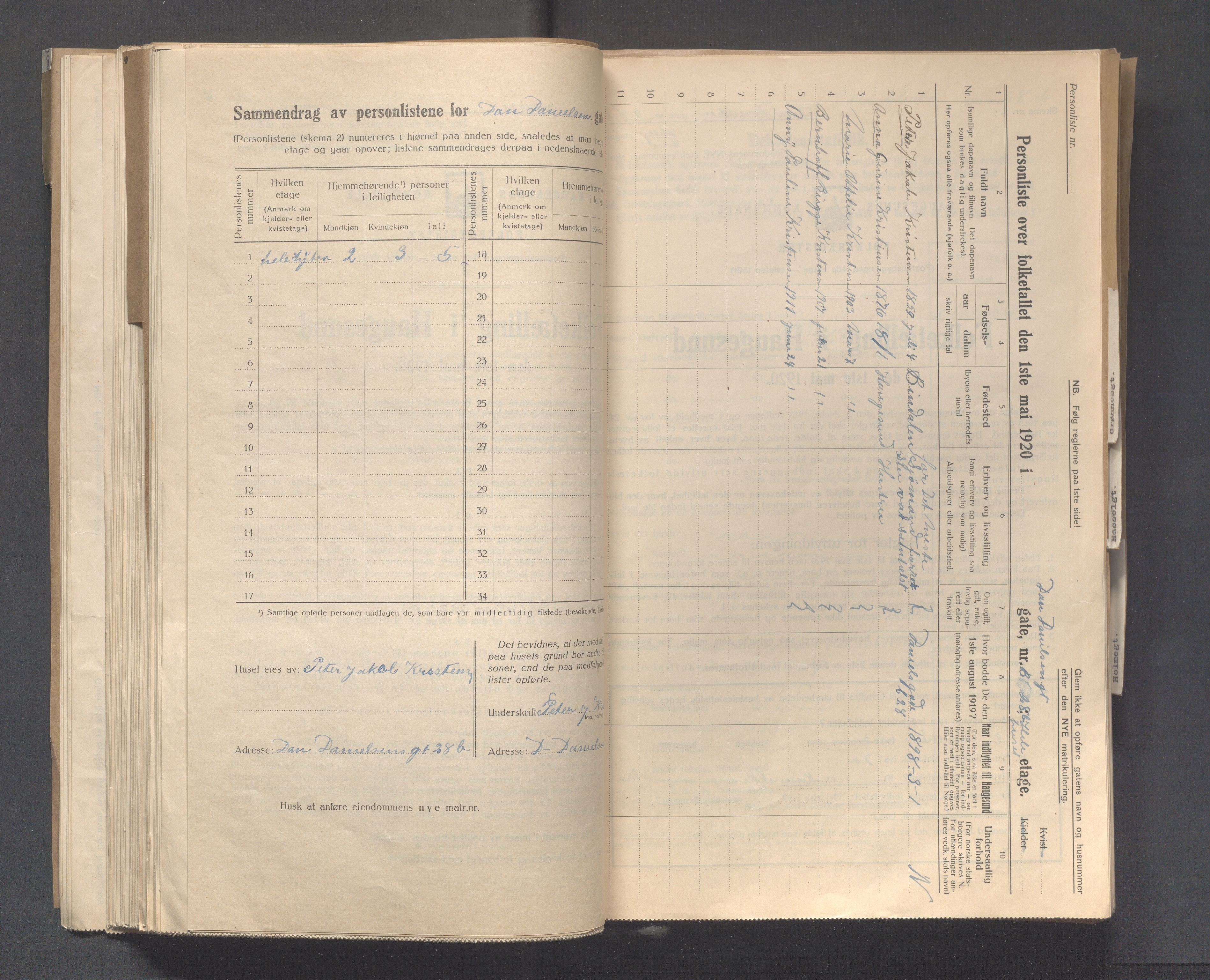 IKAR, Kommunal folketelling 1.5.1920 for Haugesund, 1920, s. 5701