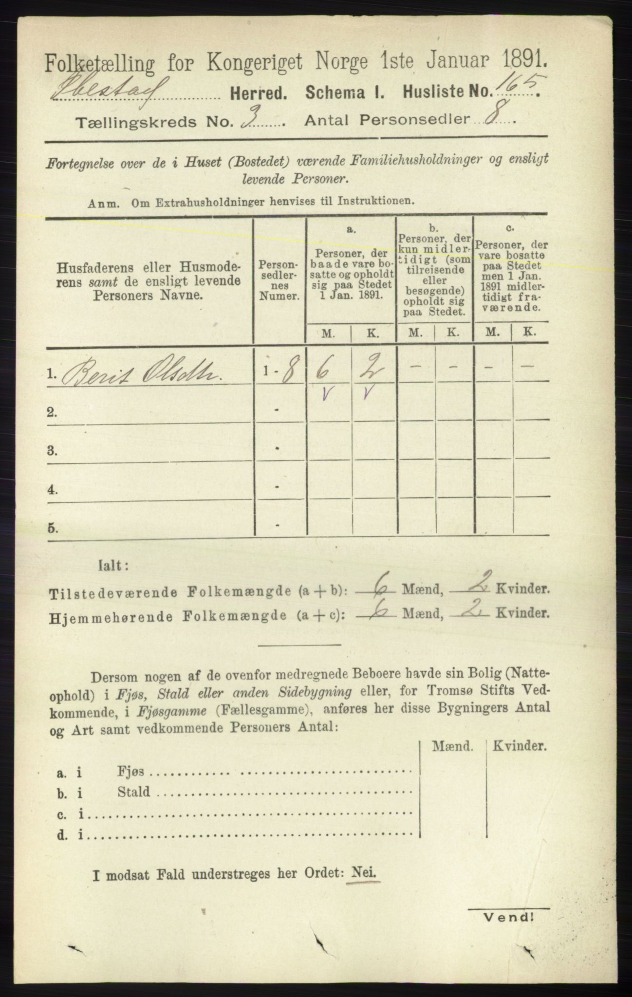 RA, Folketelling 1891 for 1917 Ibestad herred, 1891, s. 1712