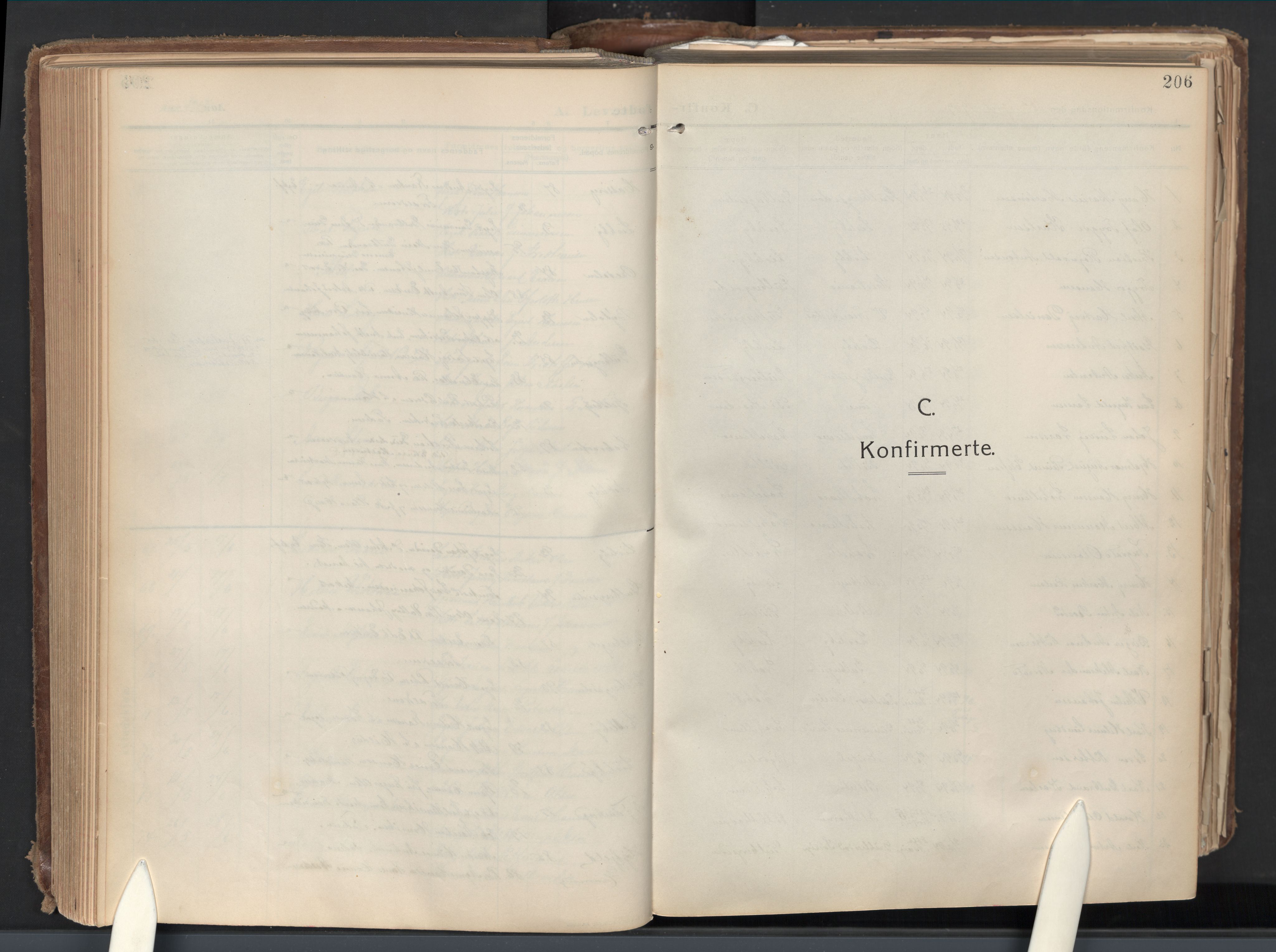 Glemmen prestekontor Kirkebøker, SAO/A-10908/G/Ga/L0007: Klokkerbok nr. 7, 1909-1930, s. 206