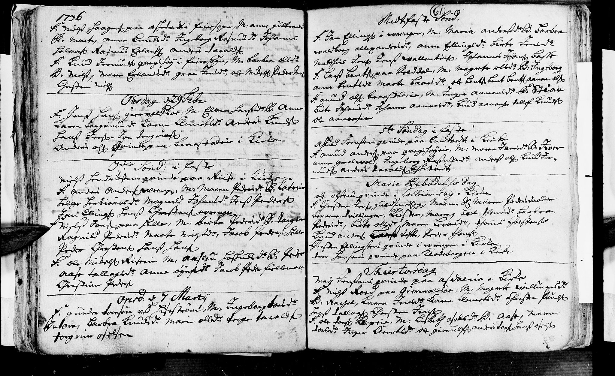 Øyestad sokneprestkontor, AV/SAK-1111-0049/F/Fa/L0004: Ministerialbok nr. A 4, 1730-1750, s. 61