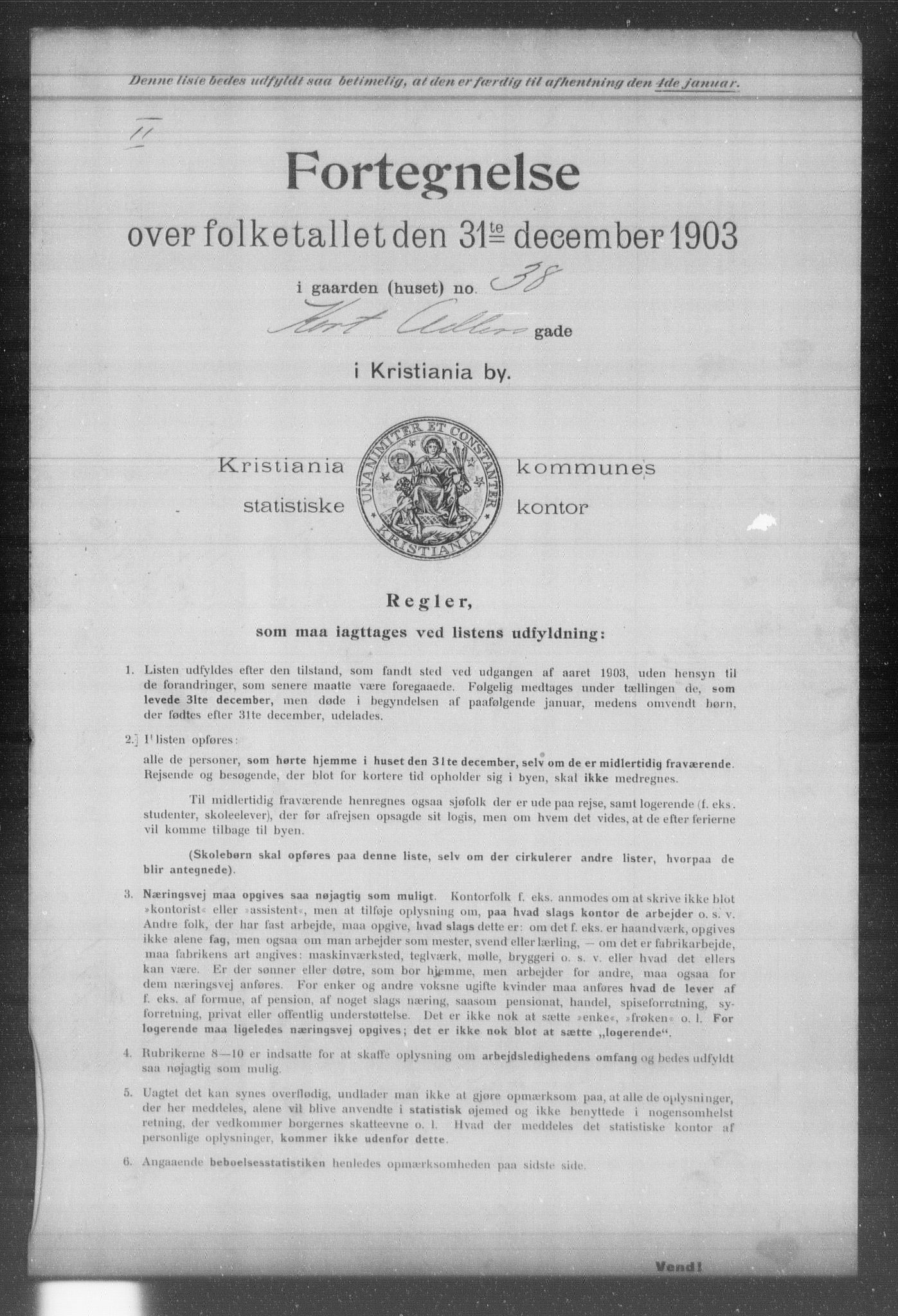 OBA, Kommunal folketelling 31.12.1903 for Kristiania kjøpstad, 1903, s. 2842