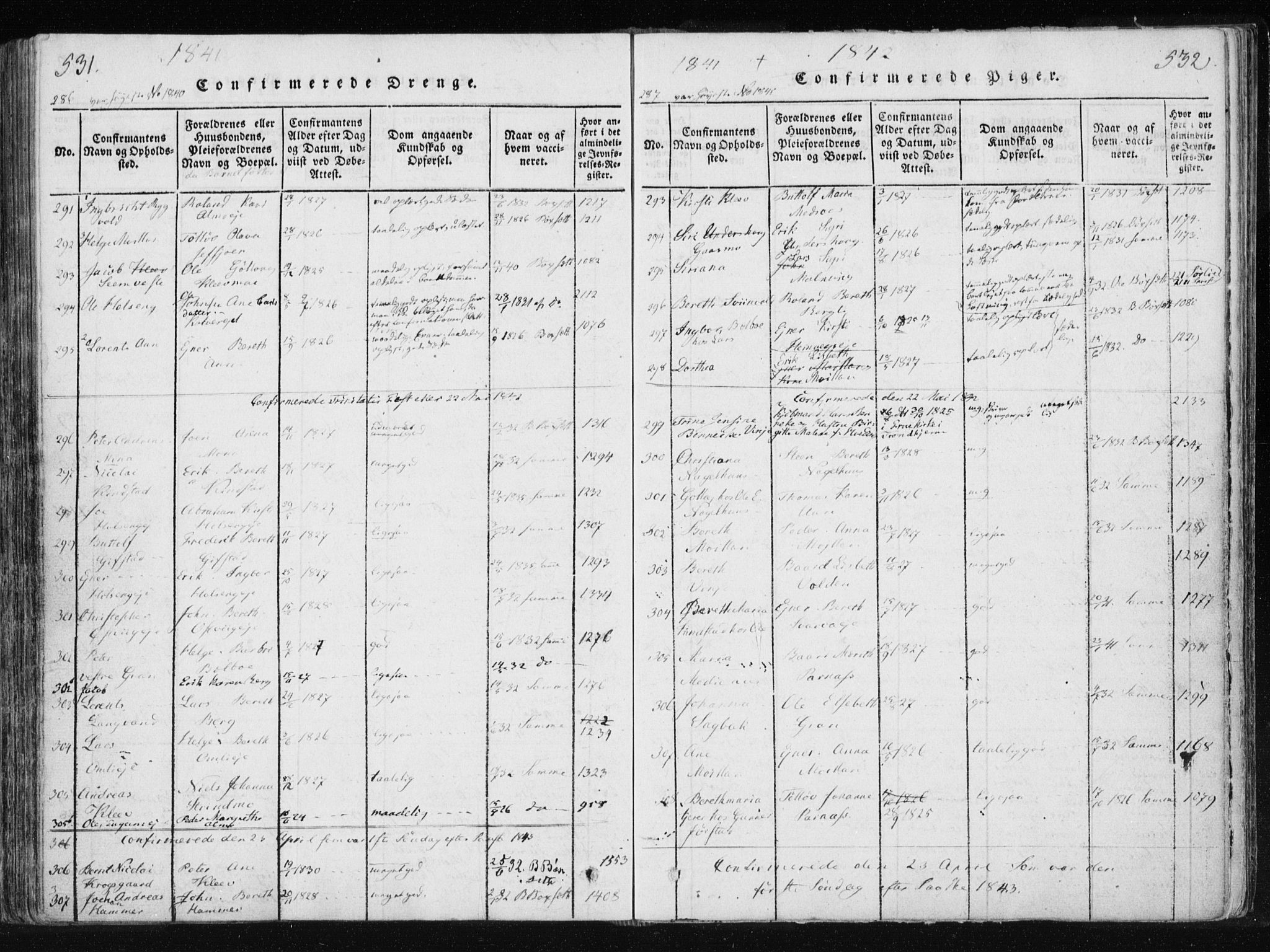 Ministerialprotokoller, klokkerbøker og fødselsregistre - Nord-Trøndelag, SAT/A-1458/749/L0469: Ministerialbok nr. 749A03, 1817-1857, s. 531-532