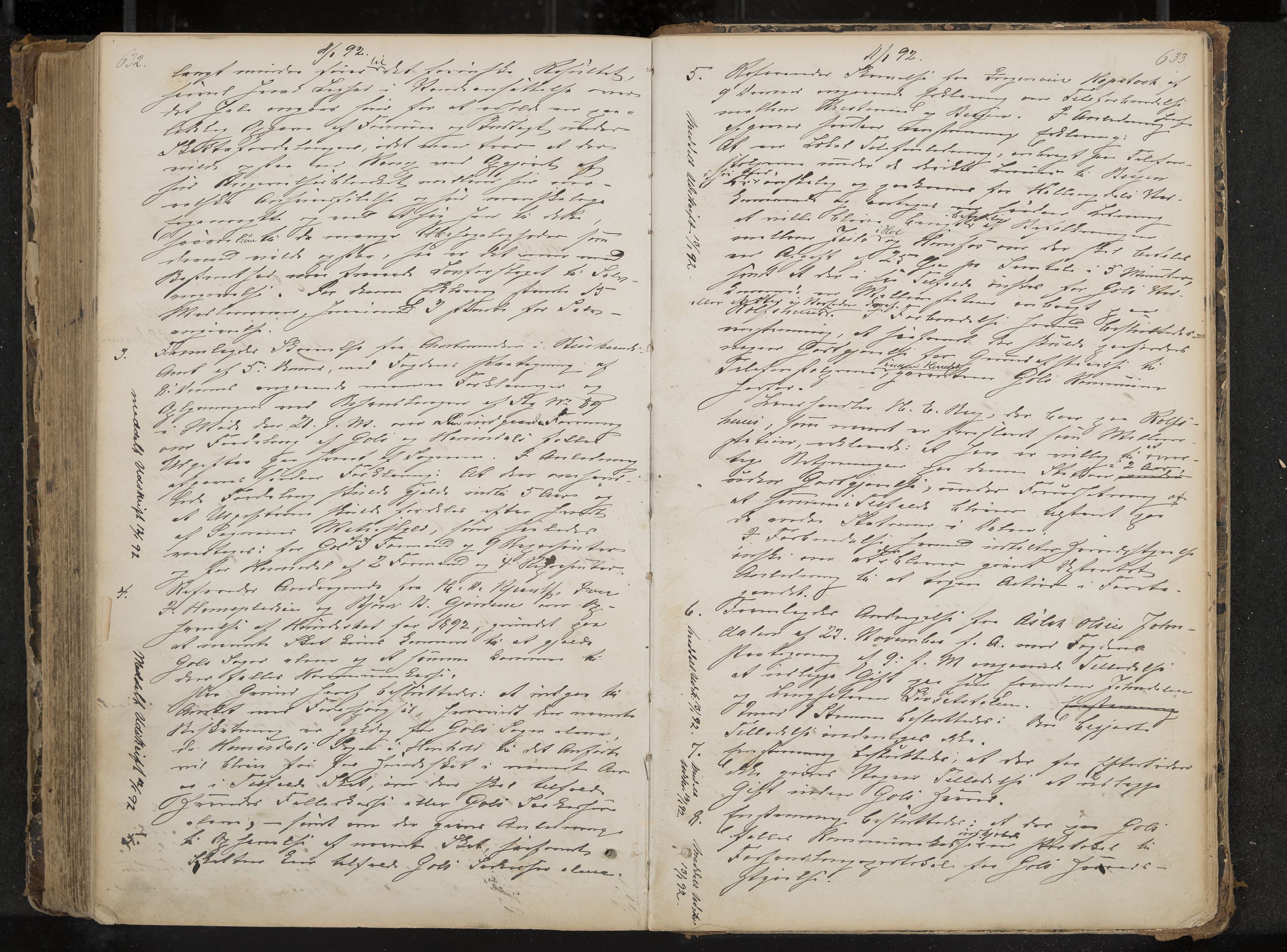 Gol formannskap og sentraladministrasjon, IKAK/0617021-1/A/Aa/L0002: Møtebok med register, 1870-1892, s. 632-633