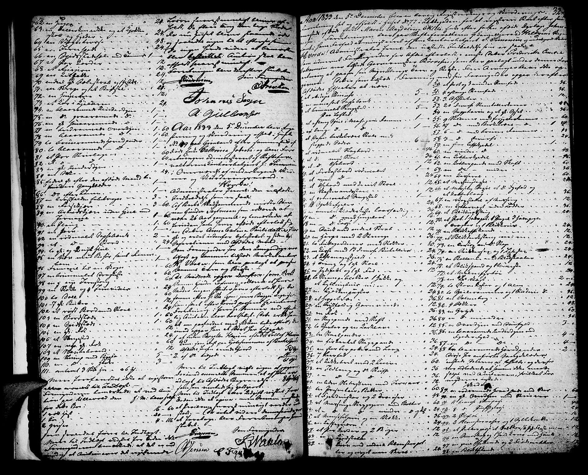 Aker sorenskriveri, AV/SAO-A-10895/H/Hc/Hca/L0001: Skifteregistreringsprotokoll, 1833-1844, s. 31b-32a