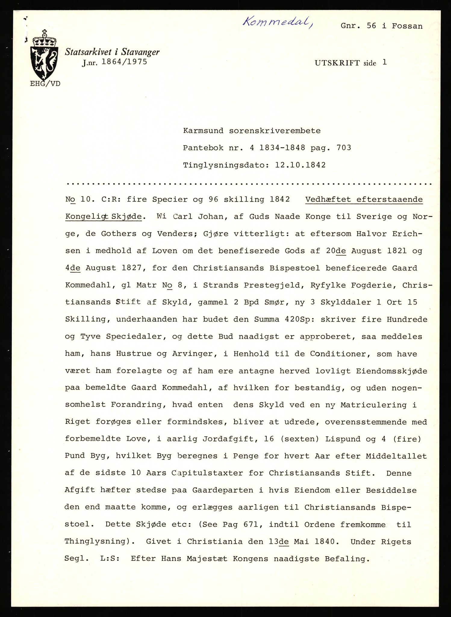 Statsarkivet i Stavanger, AV/SAST-A-101971/03/Y/Yj/L0048: Avskrifter sortert etter gårdsnavn: Kluge - Kristianslyst, 1750-1930, s. 382