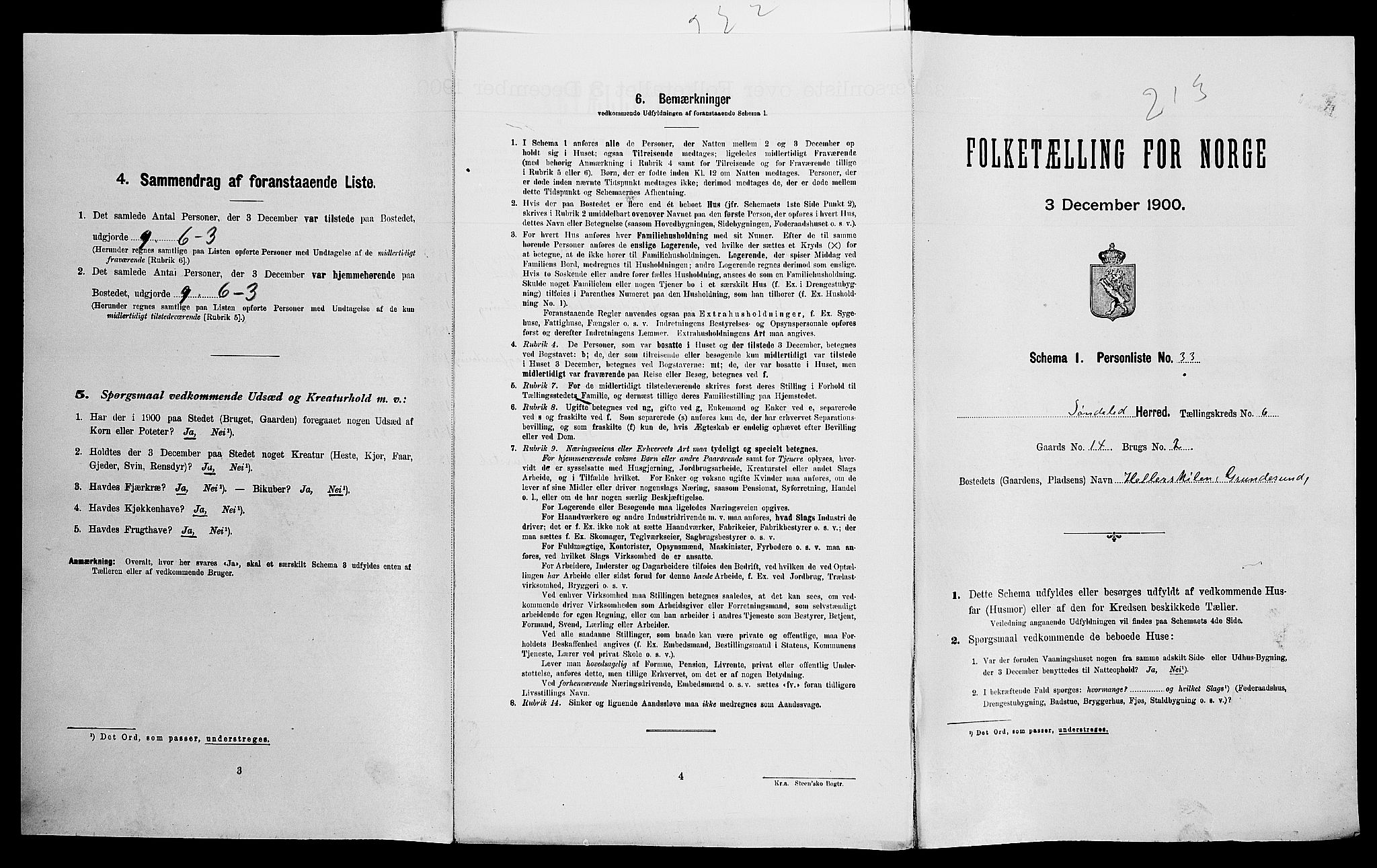 SAK, Folketelling 1900 for 0913 Søndeled herred, 1900, s. 707