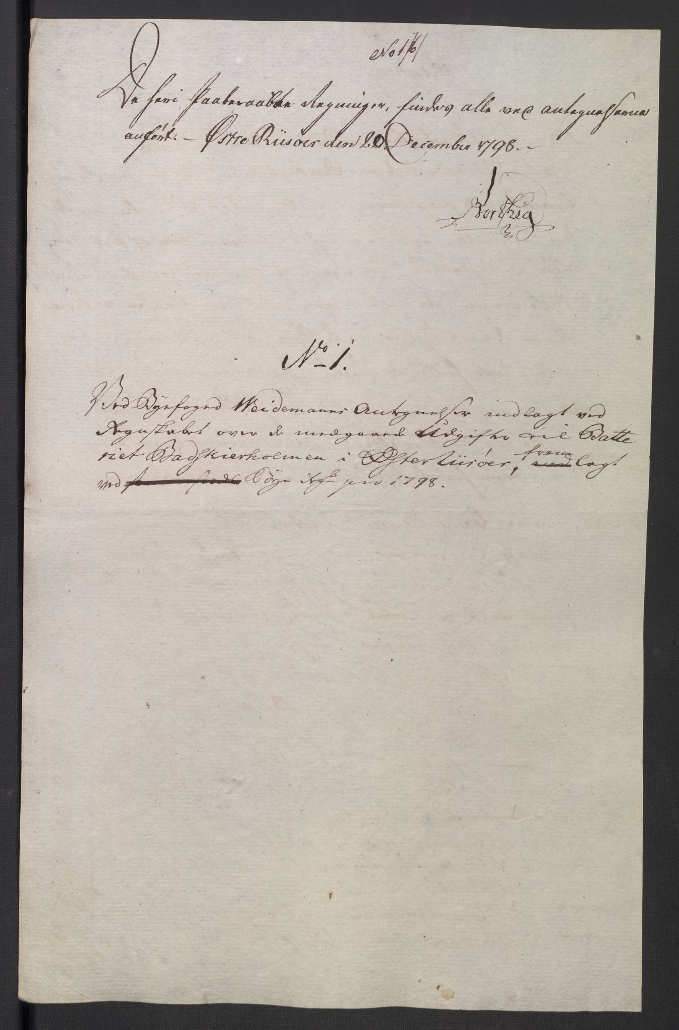 Danske Kanselli 1800-1814, AV/RA-EA-3024/K/Kk/Kka/Kkac/L0235: Kjøpstadregnskap Øster Risør, 1796-1800, s. 703