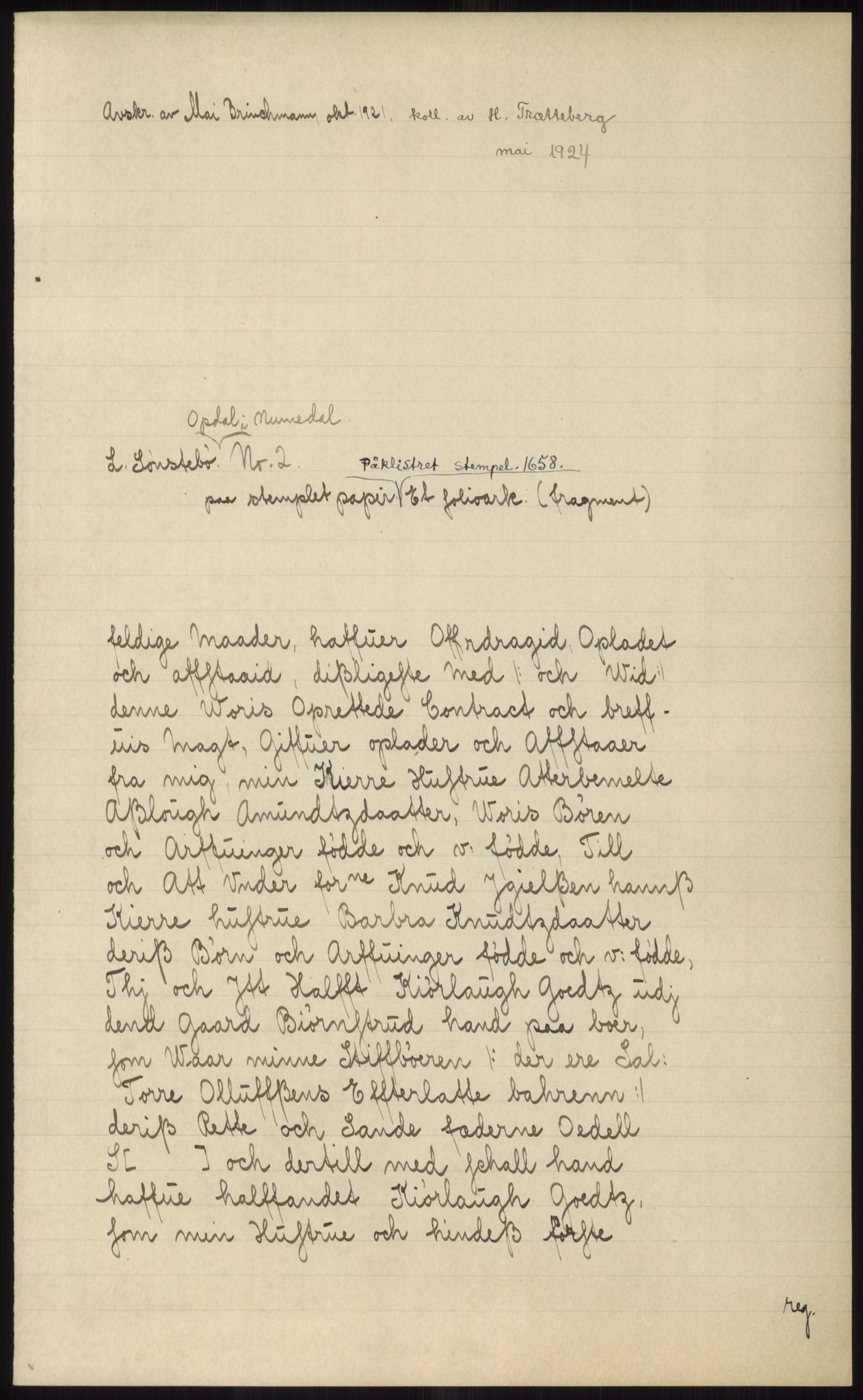 Samlinger til kildeutgivelse, Diplomavskriftsamlingen, AV/RA-EA-4053/H/Ha, s. 913