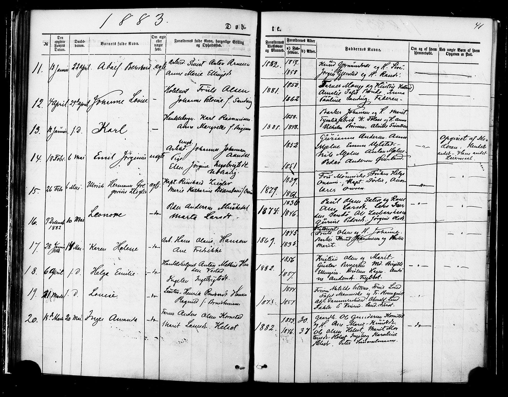 Ministerialprotokoller, klokkerbøker og fødselsregistre - Møre og Romsdal, AV/SAT-A-1454/558/L0691: Ministerialbok nr. 558A05, 1873-1886, s. 41