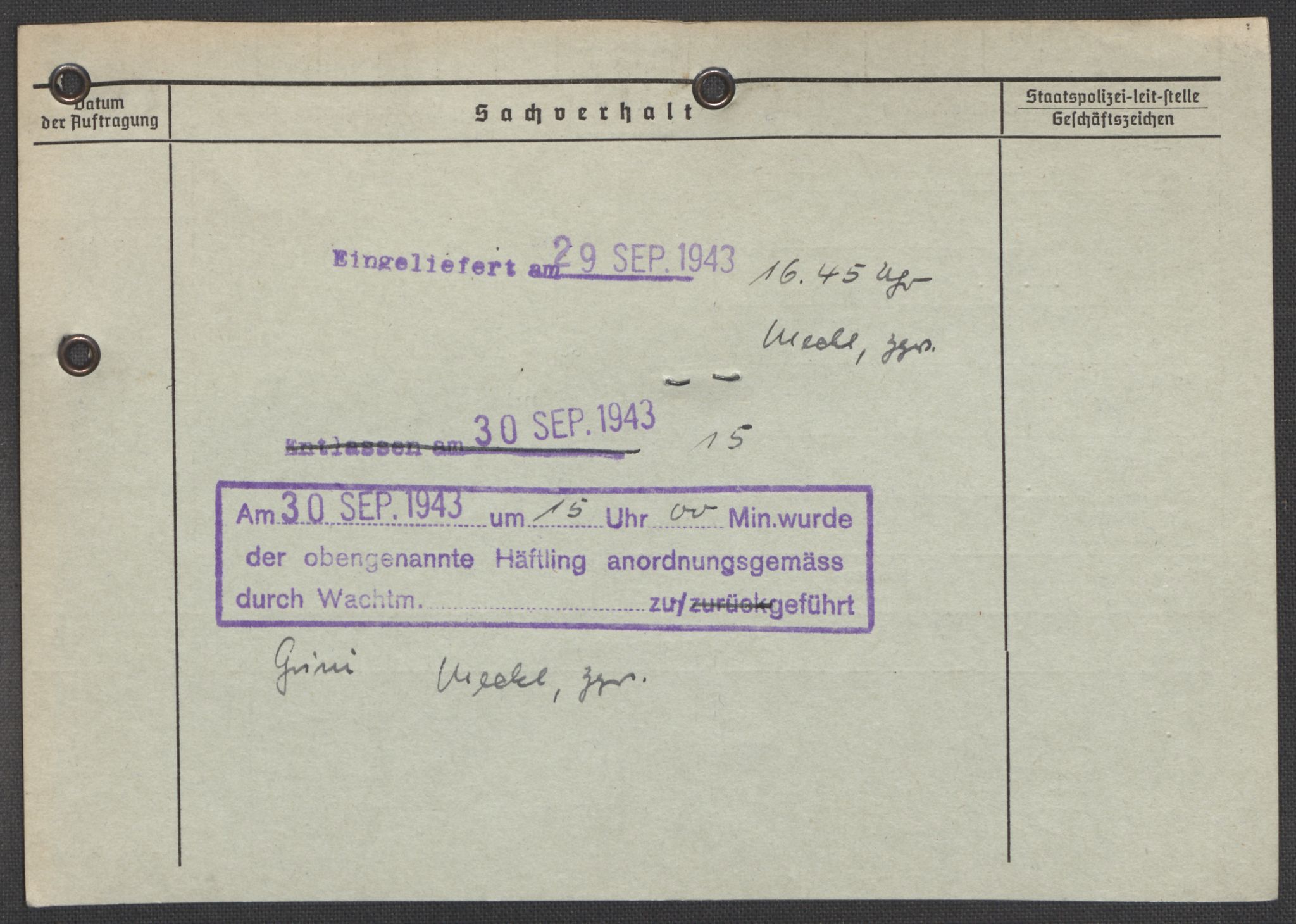 Befehlshaber der Sicherheitspolizei und des SD, AV/RA-RAFA-5969/E/Ea/Eaa/L0008: Register over norske fanger i Møllergata 19: Oelze-Ru, 1940-1945, s. 1103