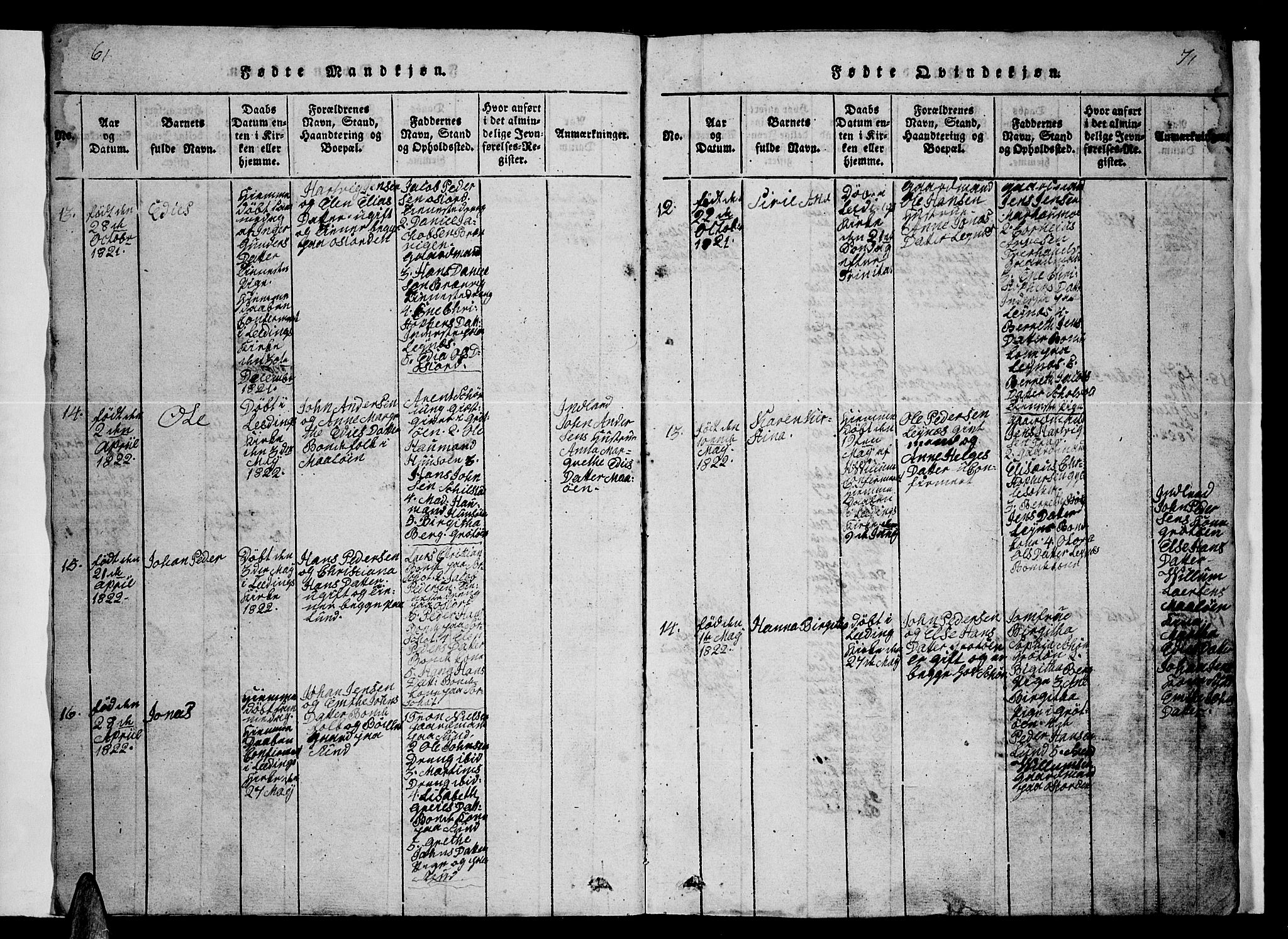 Ministerialprotokoller, klokkerbøker og fødselsregistre - Nordland, AV/SAT-A-1459/857/L0826: Klokkerbok nr. 857C01, 1821-1852, s. 6-7