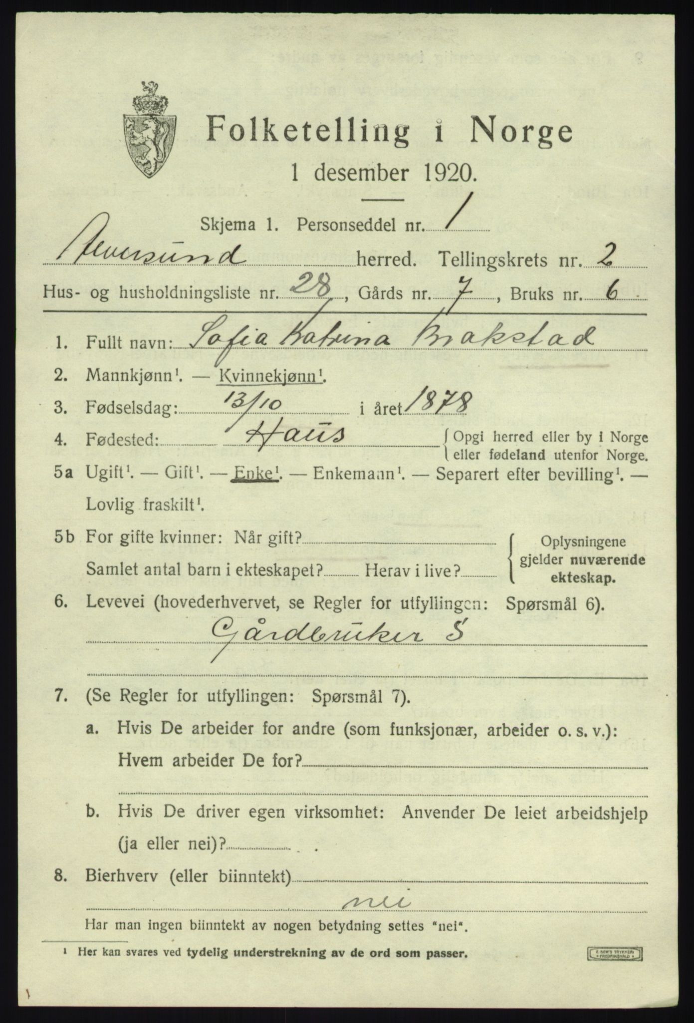SAB, Folketelling 1920 for 1257 Alversund herred, 1920, s. 2004