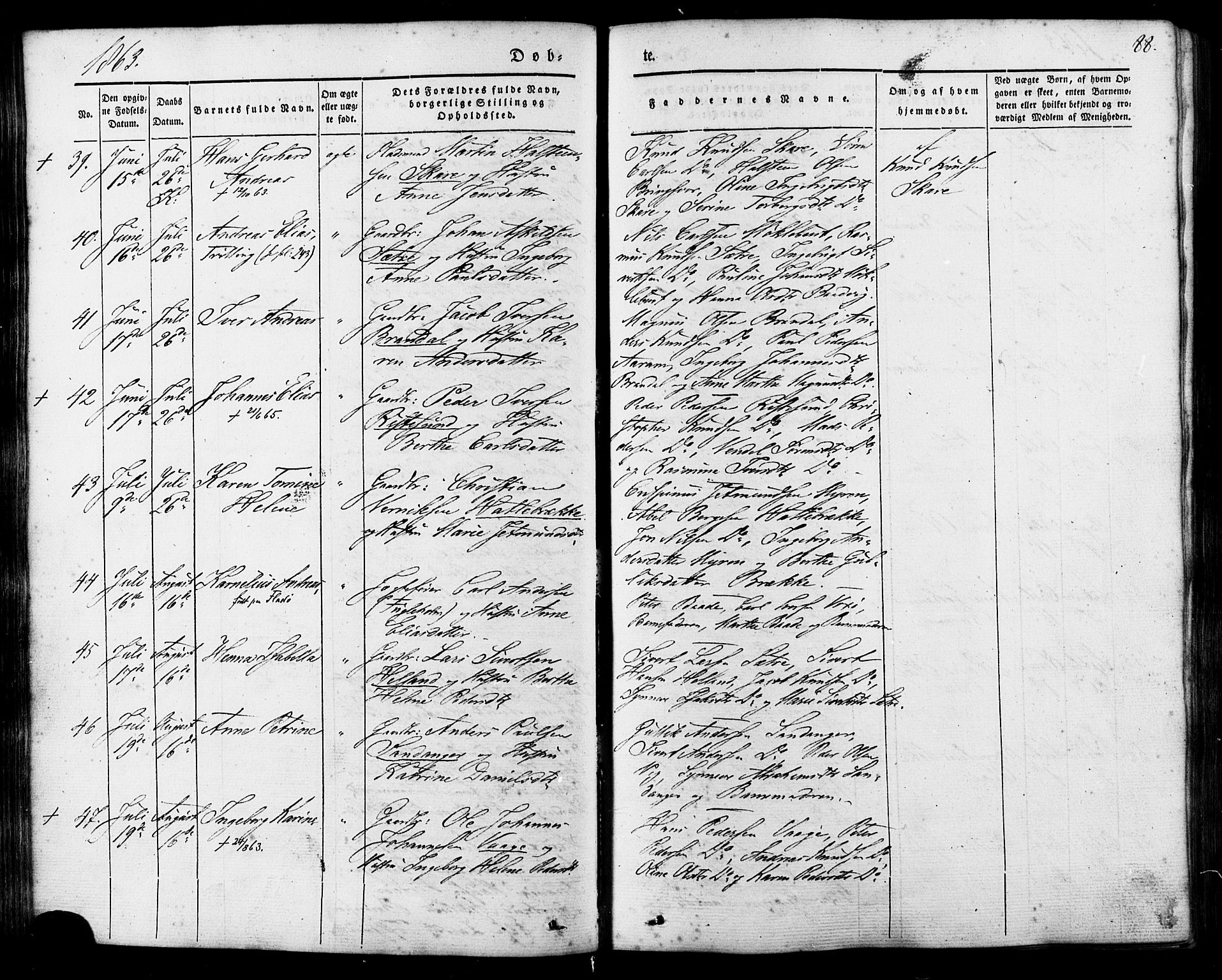 Ministerialprotokoller, klokkerbøker og fødselsregistre - Møre og Romsdal, AV/SAT-A-1454/503/L0034: Ministerialbok nr. 503A02, 1841-1884, s. 88