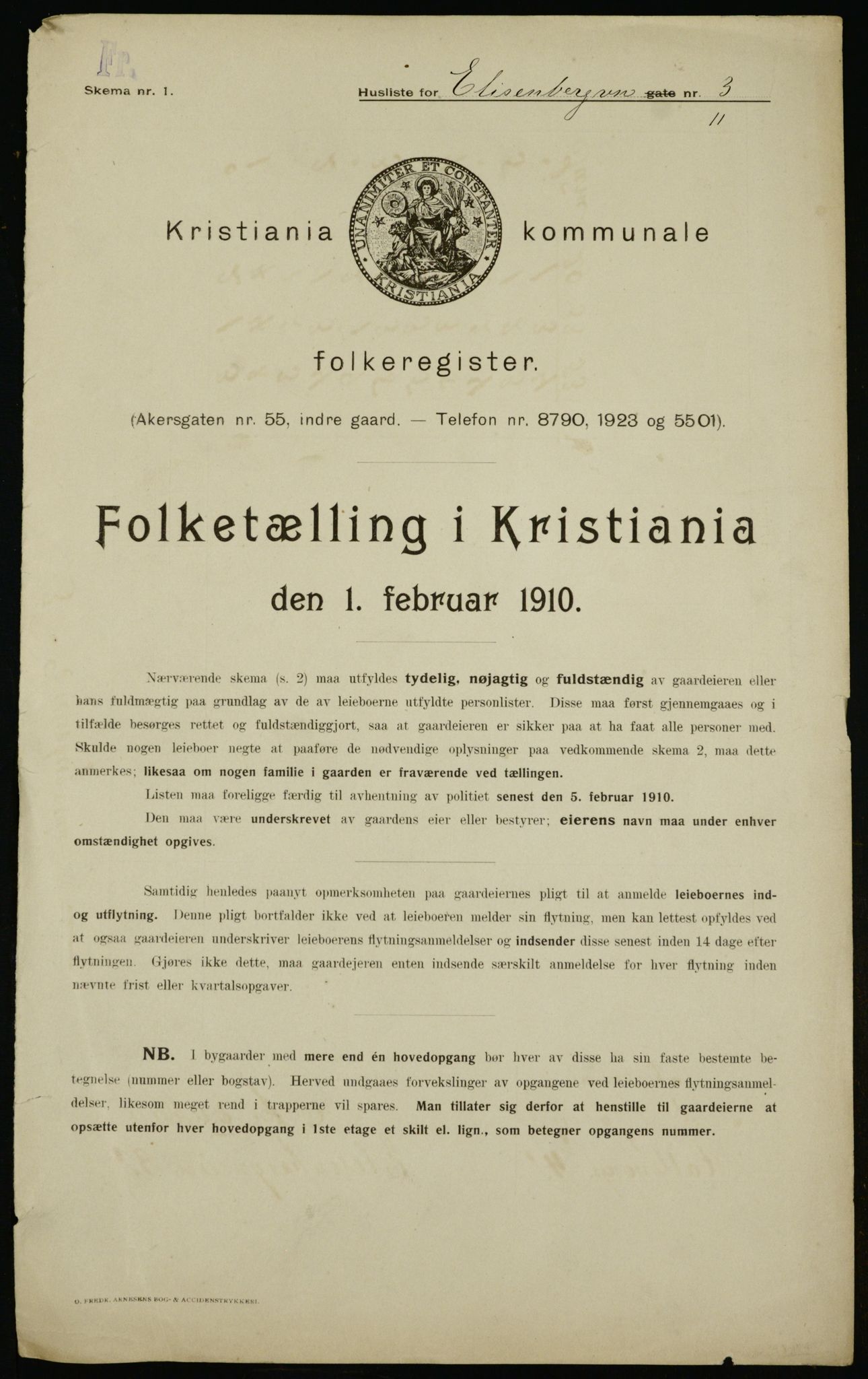 OBA, Kommunal folketelling 1.2.1910 for Kristiania, 1910, s. 18685