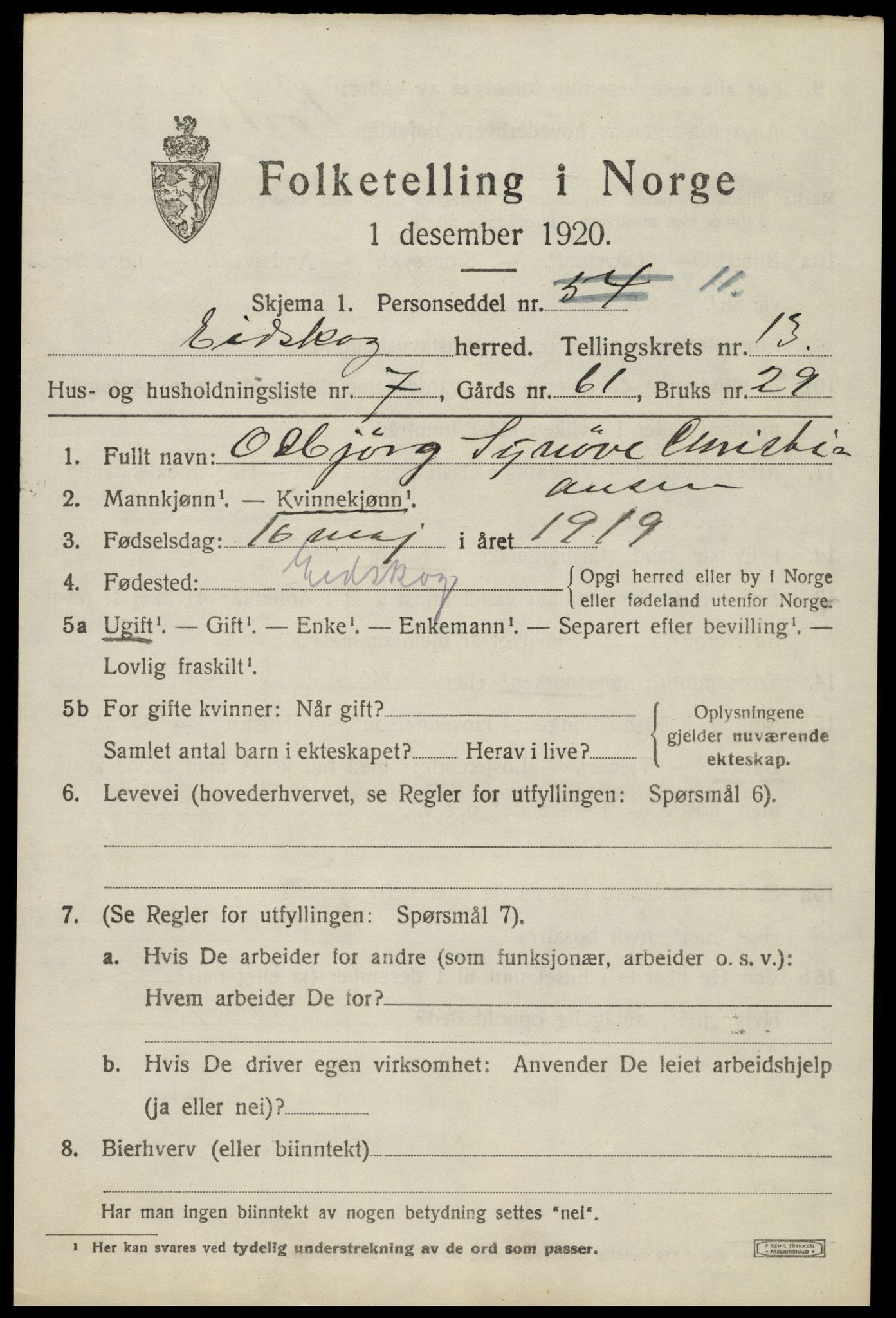 SAH, Folketelling 1920 for 0420 Eidskog herred, 1920, s. 12229