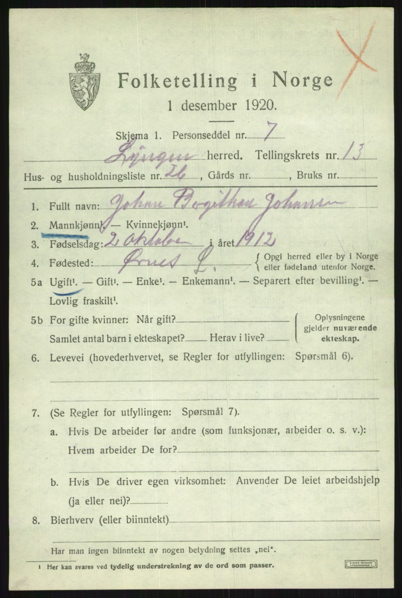SATØ, Folketelling 1920 for 1938 Lyngen herred, 1920, s. 10413
