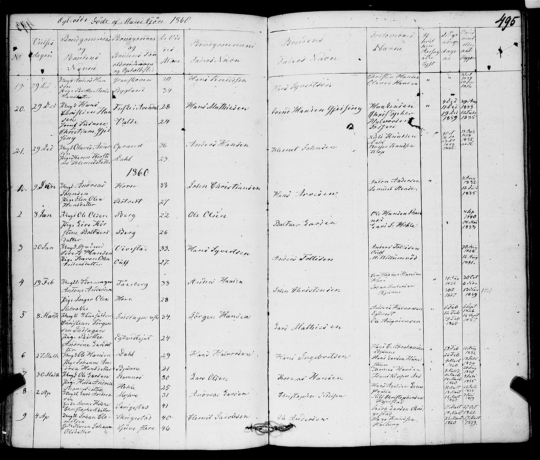 Ramnes kirkebøker, SAKO/A-314/F/Fa/L0005: Ministerialbok nr. I 5, 1841-1861, s. 494-495