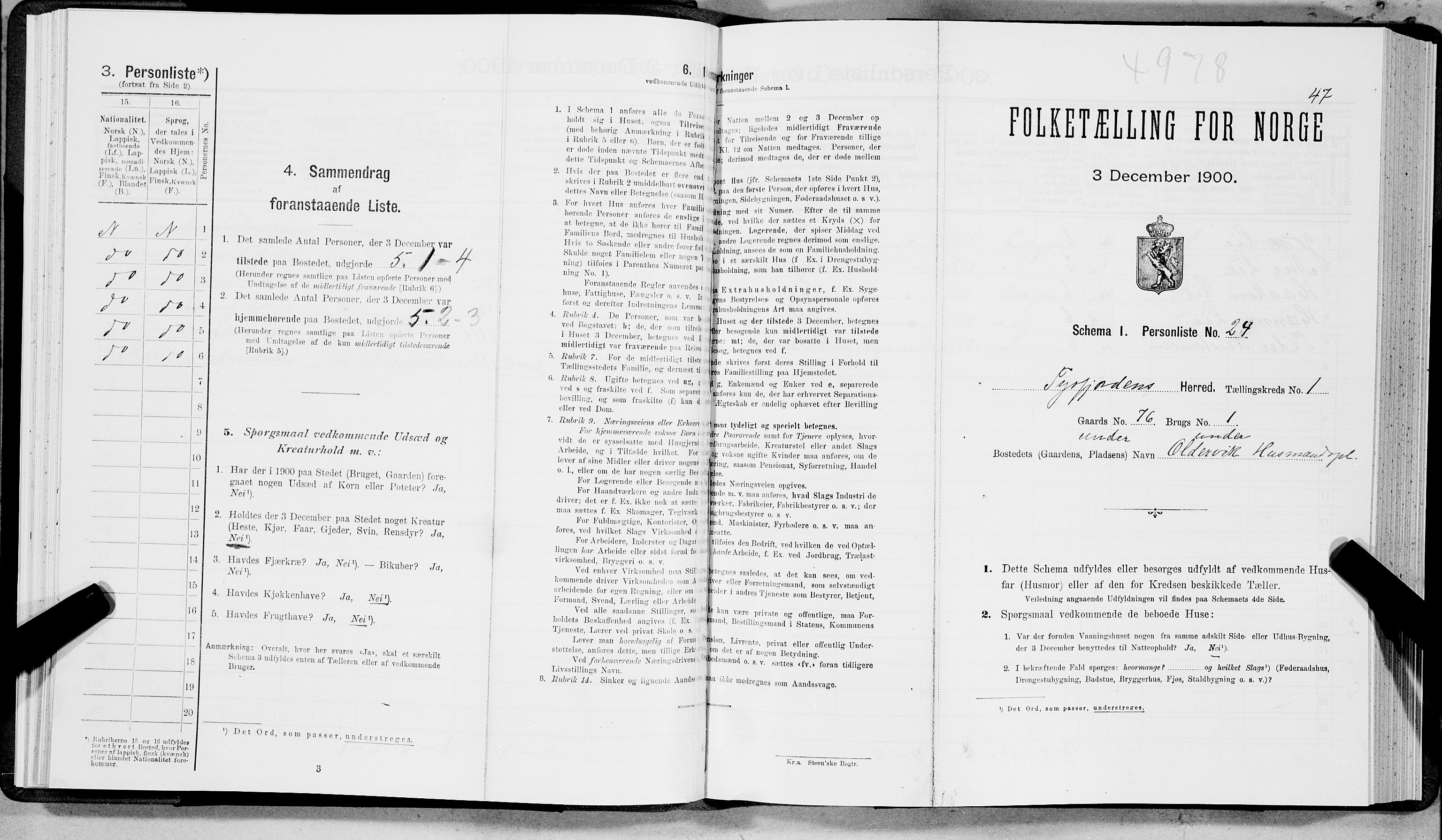 SAT, Folketelling 1900 for 1850 Tysfjord herred, 1900, s. 60