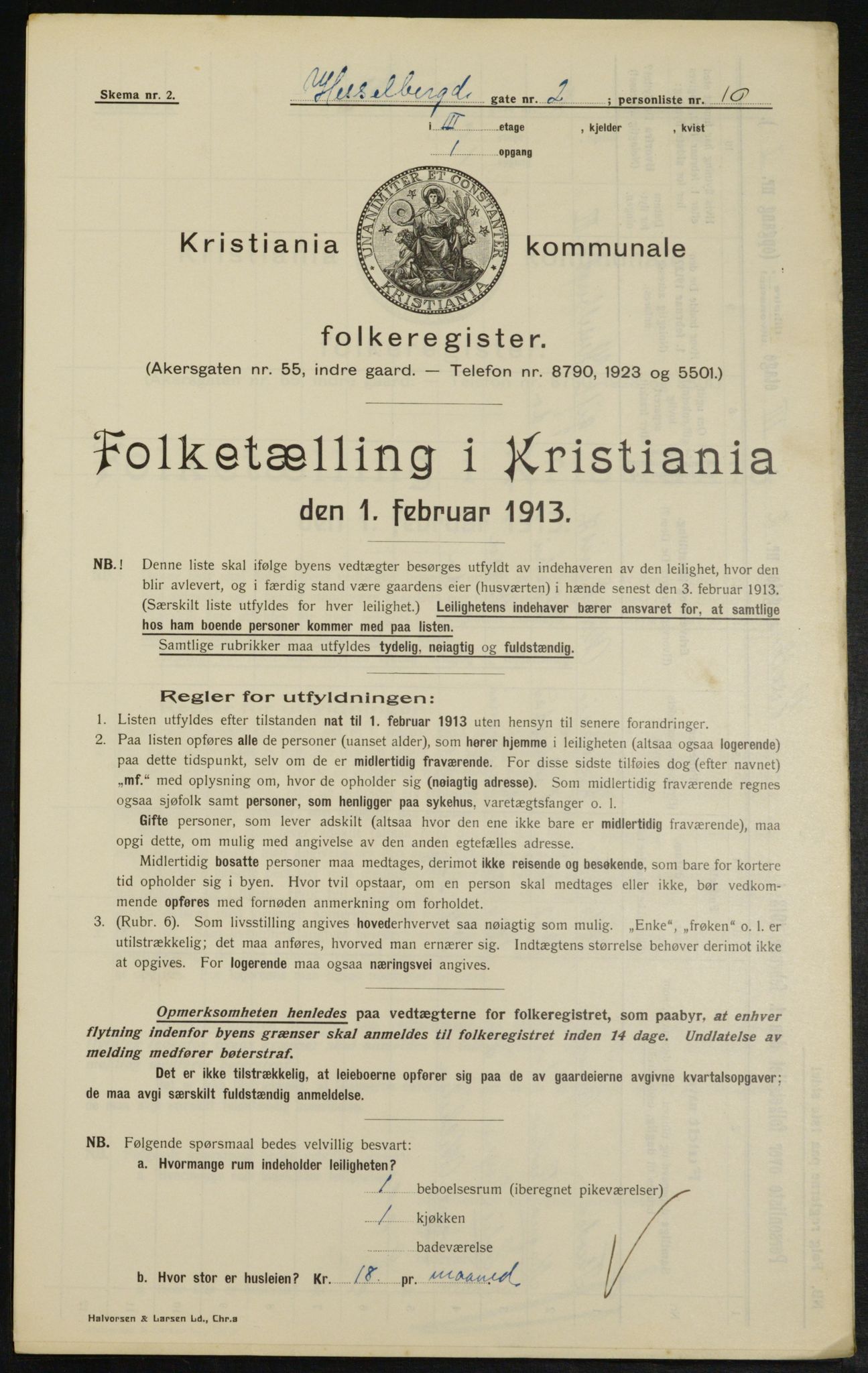 OBA, Kommunal folketelling 1.2.1913 for Kristiania, 1913, s. 39681