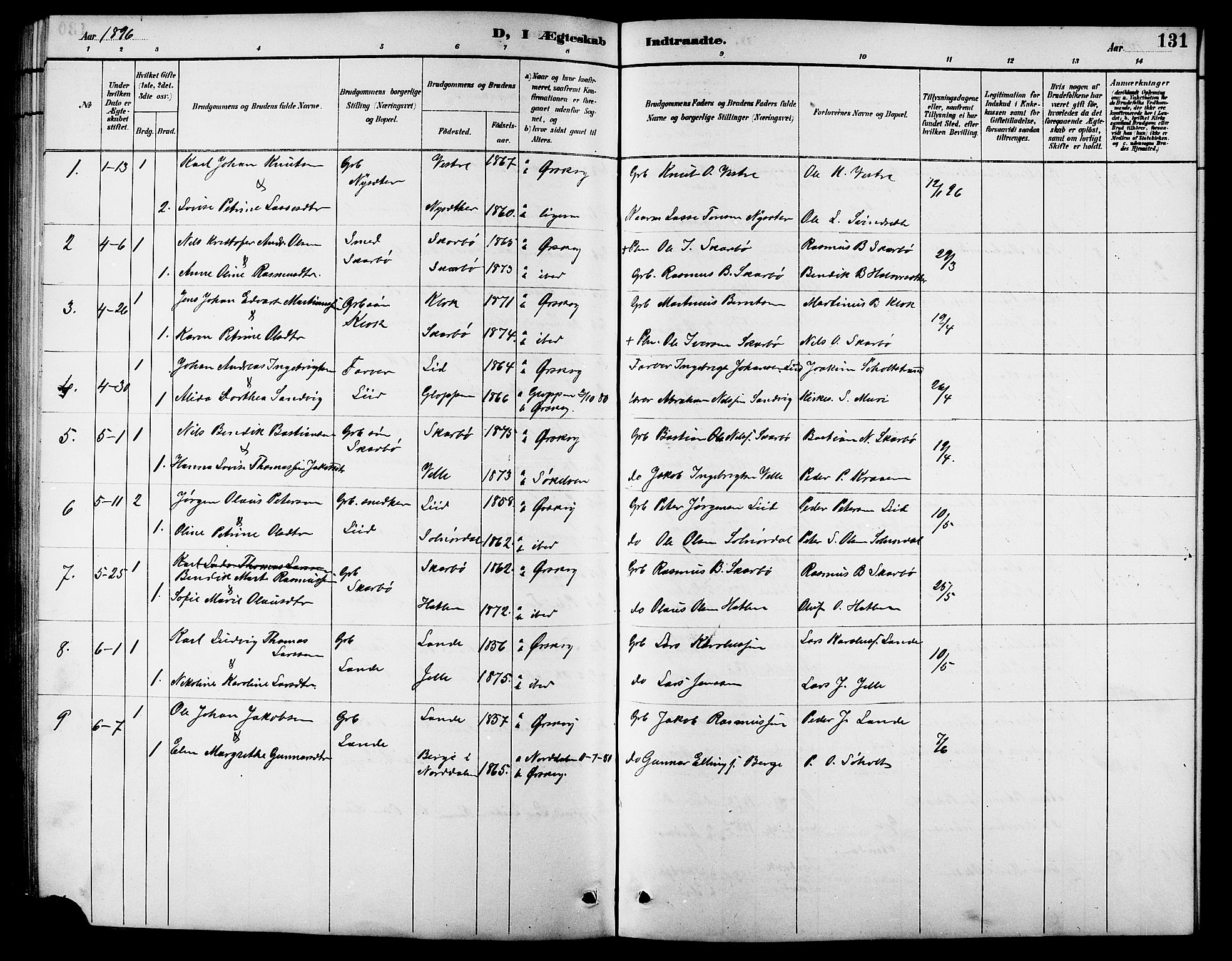 Ministerialprotokoller, klokkerbøker og fødselsregistre - Møre og Romsdal, AV/SAT-A-1454/522/L0327: Klokkerbok nr. 522C06, 1890-1915, s. 131