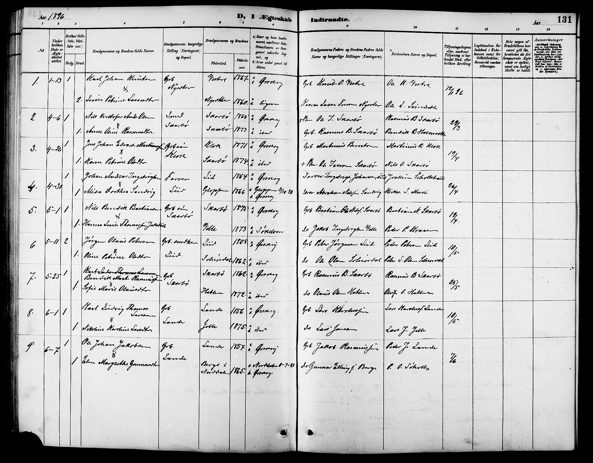 Ministerialprotokoller, klokkerbøker og fødselsregistre - Møre og Romsdal, AV/SAT-A-1454/522/L0327: Klokkerbok nr. 522C06, 1890-1915, s. 131