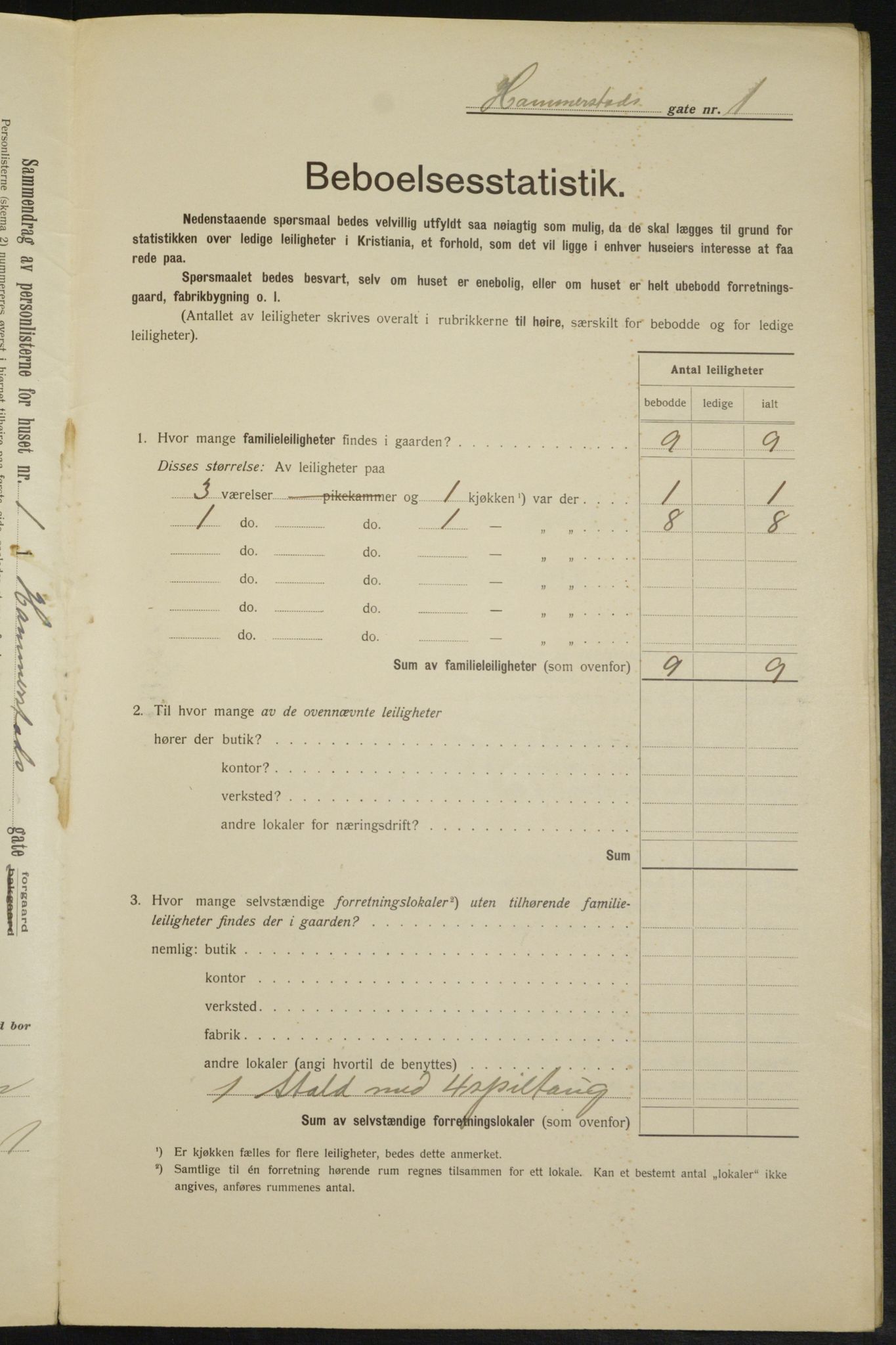 OBA, Kommunal folketelling 1.2.1913 for Kristiania, 1913, s. 34580