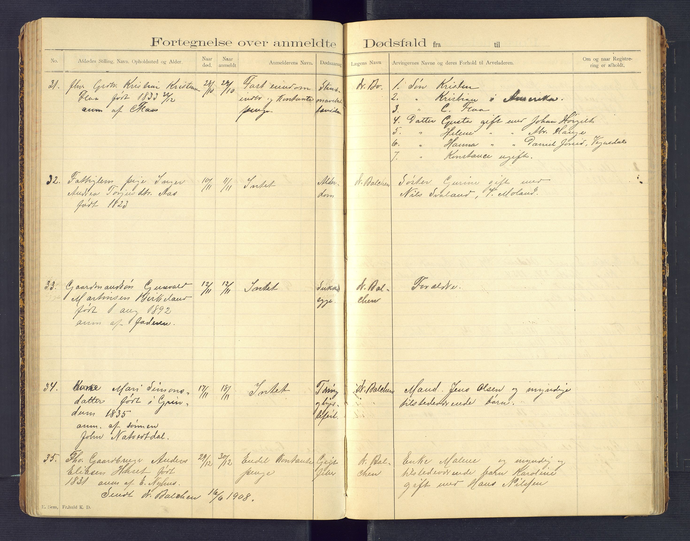 Birkenes lensmannskontor, AV/SAK-1241-0004/F/Fe/L0001/0001: Dødsfallsprotokoller / Dødsfallsprotokoll, 1898-1920