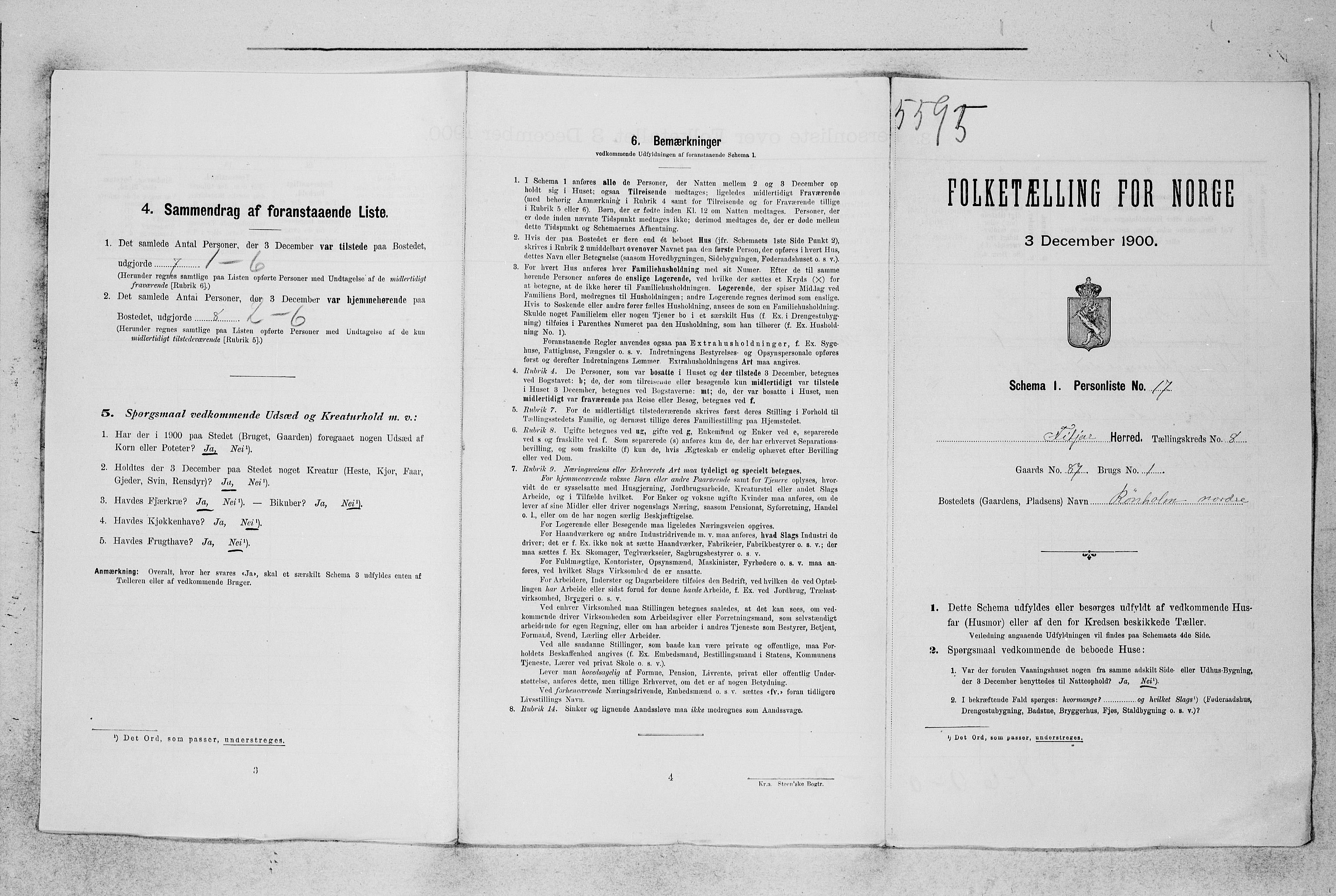 SAB, Folketelling 1900 for 1222 Fitjar herred, 1900, s. 835