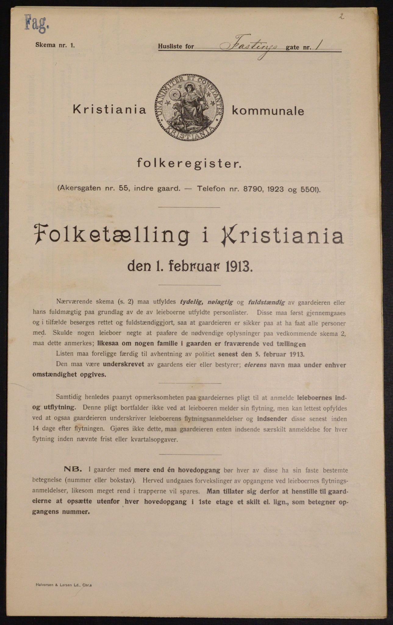 OBA, Kommunal folketelling 1.2.1913 for Kristiania, 1913, s. 23751