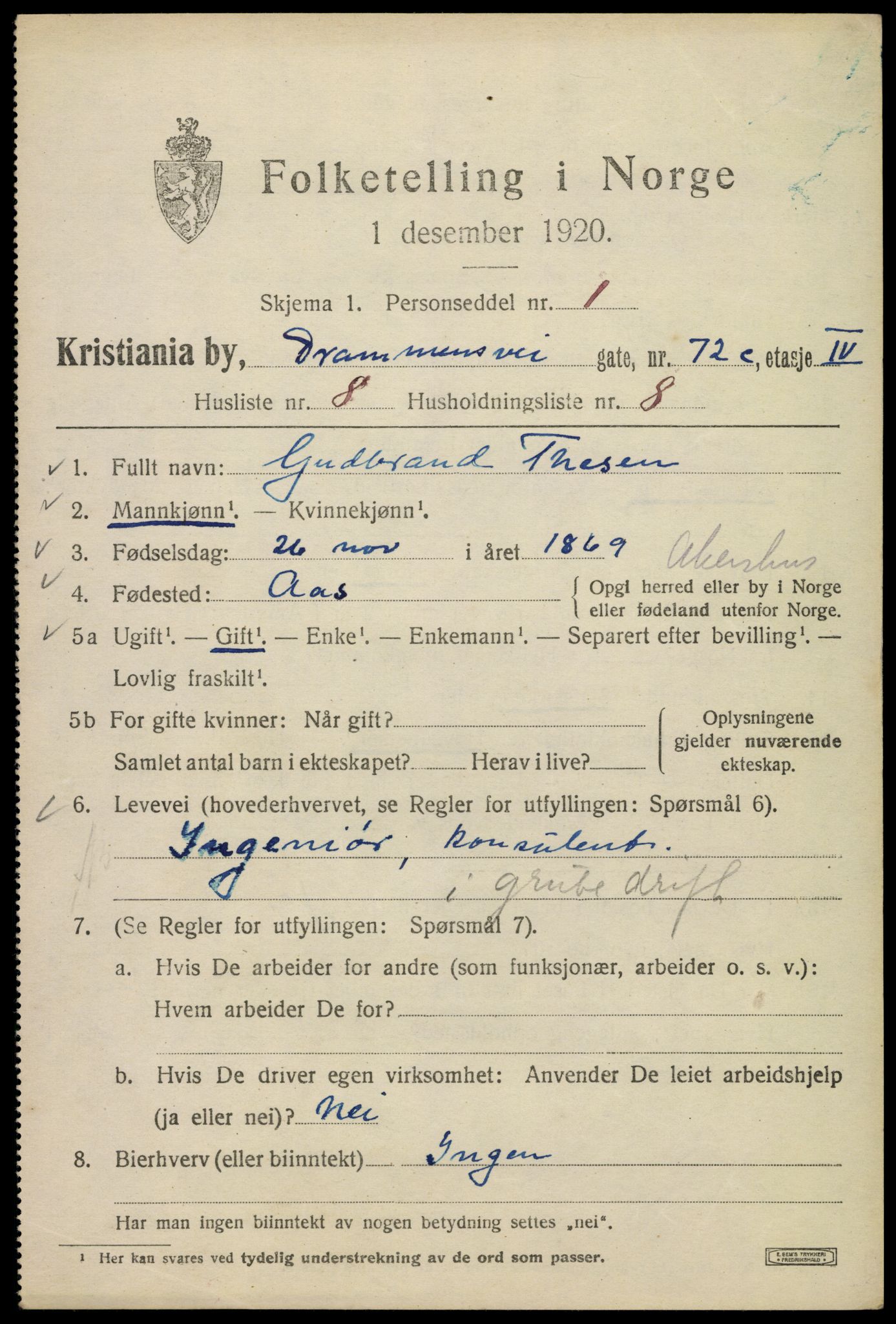 SAO, Folketelling 1920 for 0301 Kristiania kjøpstad, 1920, s. 202435
