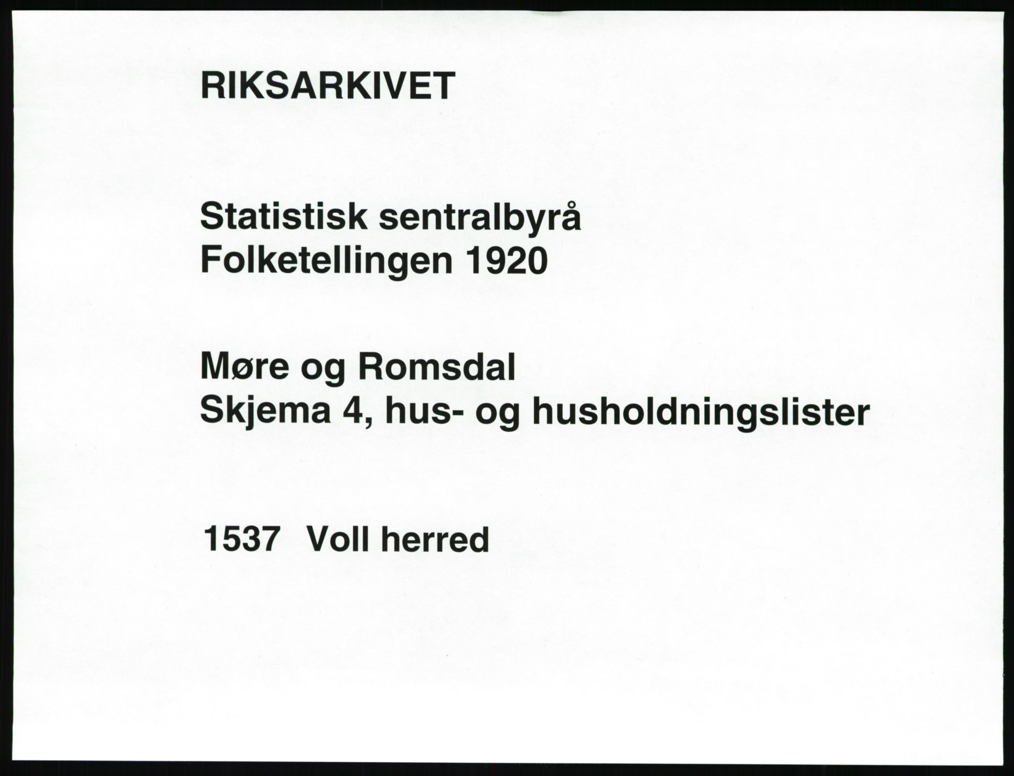 SAT, Folketelling 1920 for 1537 Voll herred, 1920, s. 19