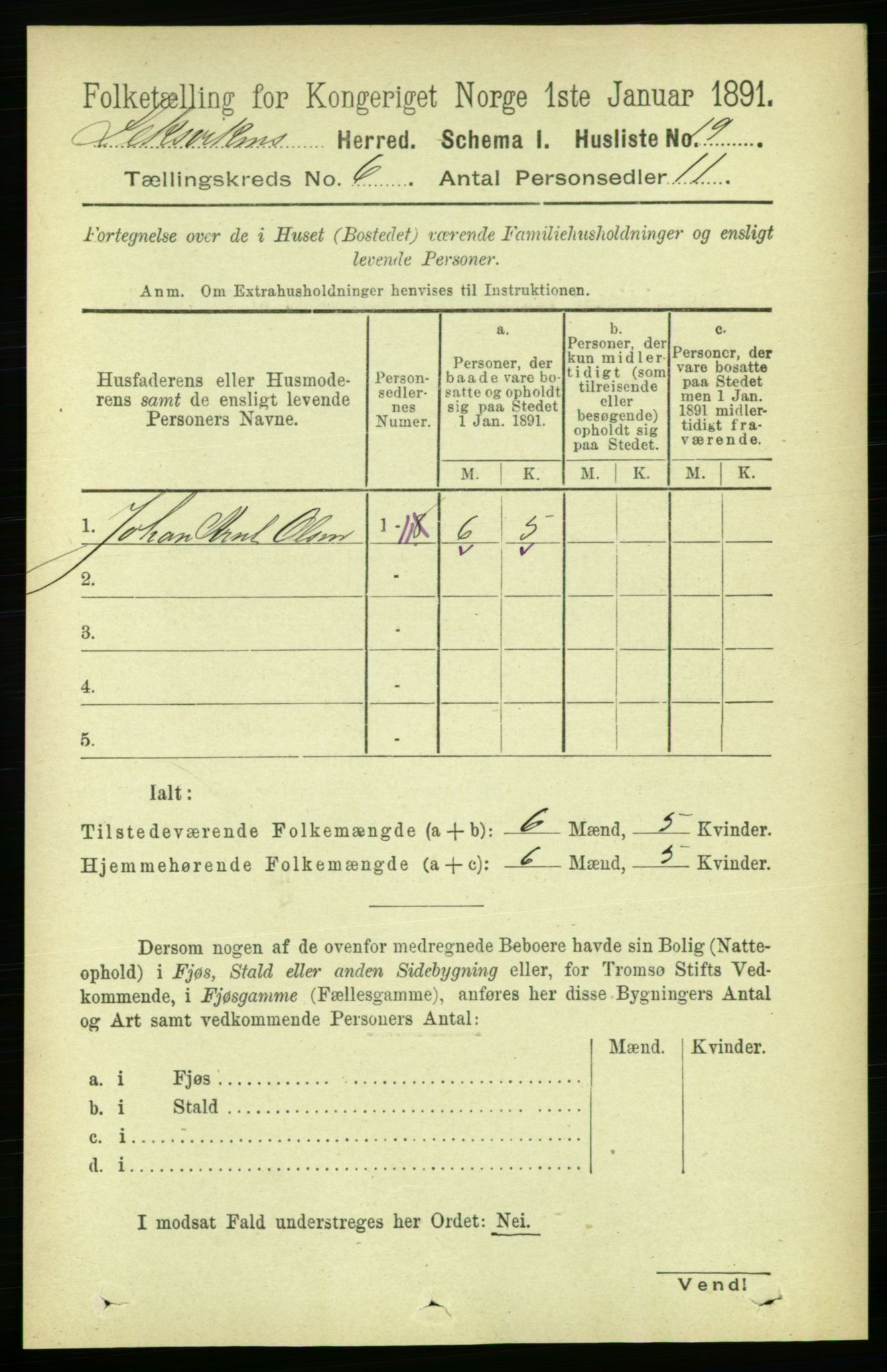 RA, Folketelling 1891 for 1718 Leksvik herred, 1891, s. 3151