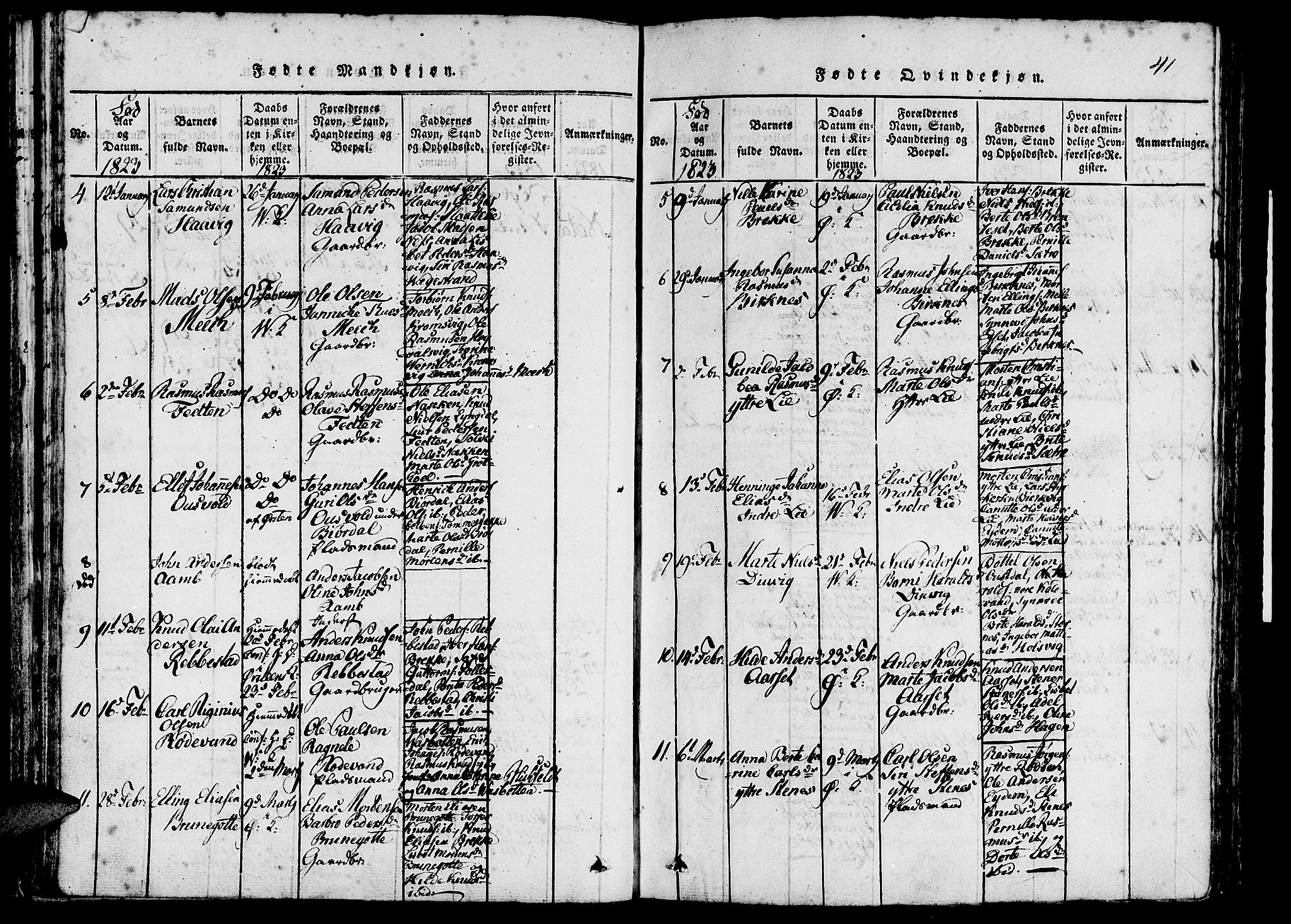 Ministerialprotokoller, klokkerbøker og fødselsregistre - Møre og Romsdal, AV/SAT-A-1454/511/L0138: Ministerialbok nr. 511A05, 1817-1832, s. 41