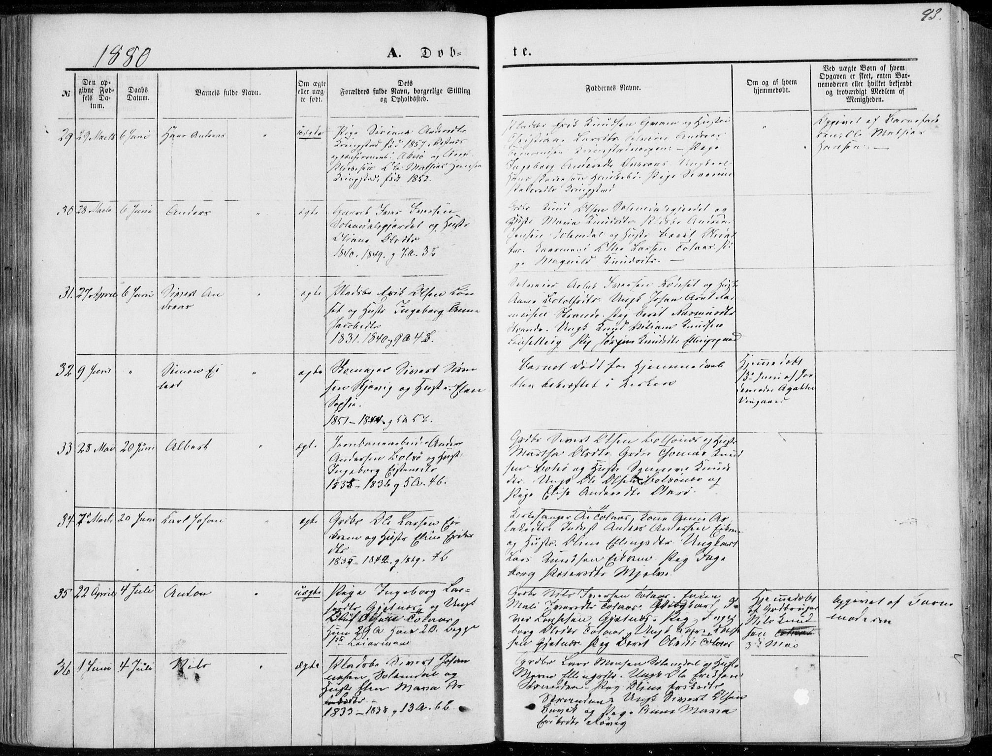 Ministerialprotokoller, klokkerbøker og fødselsregistre - Møre og Romsdal, SAT/A-1454/555/L0655: Ministerialbok nr. 555A05, 1869-1886, s. 93