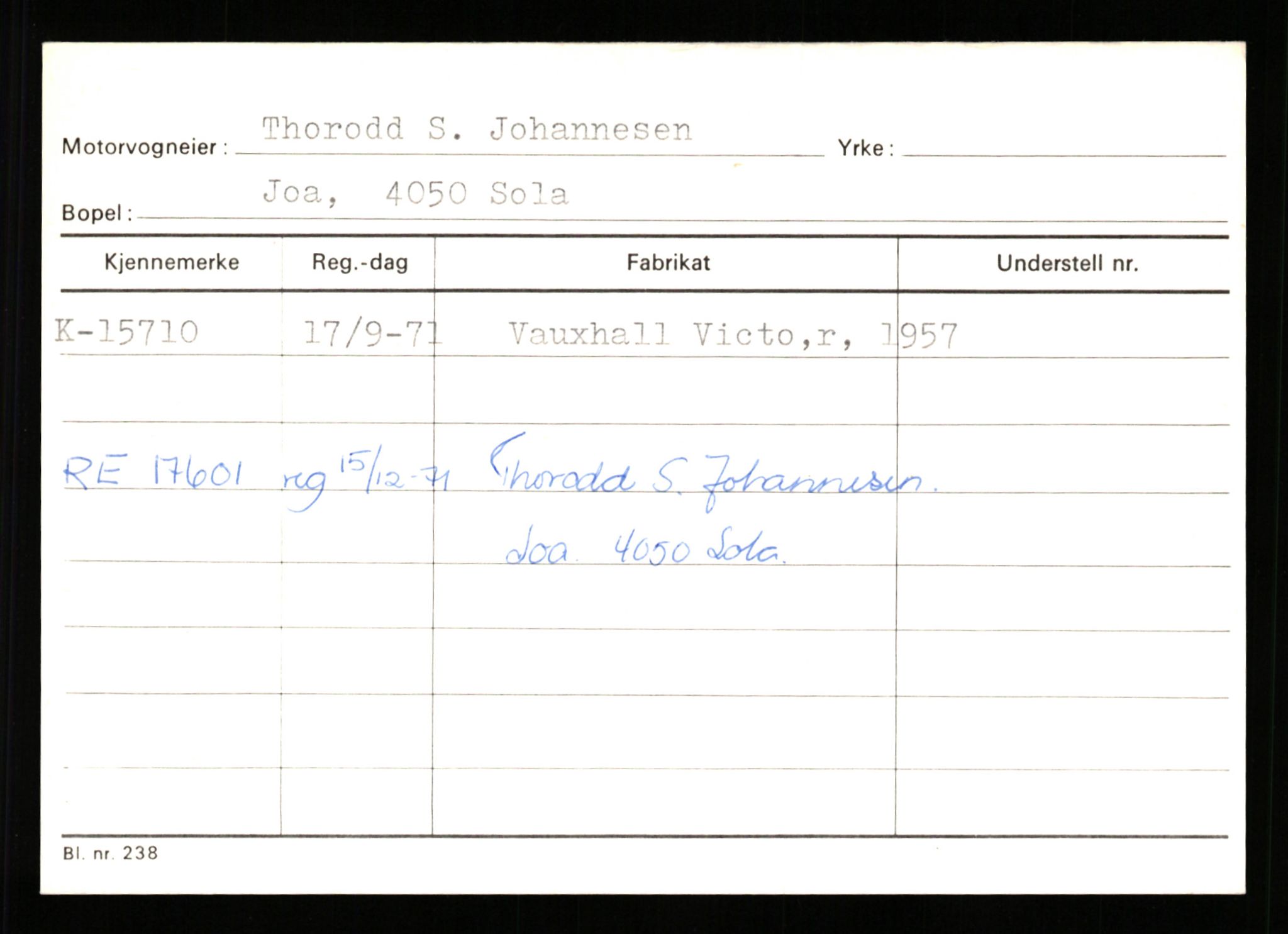 Stavanger trafikkstasjon, AV/SAST-A-101942/0/G/L0004: Registreringsnummer: 15497 - 22957, 1930-1971, s. 155