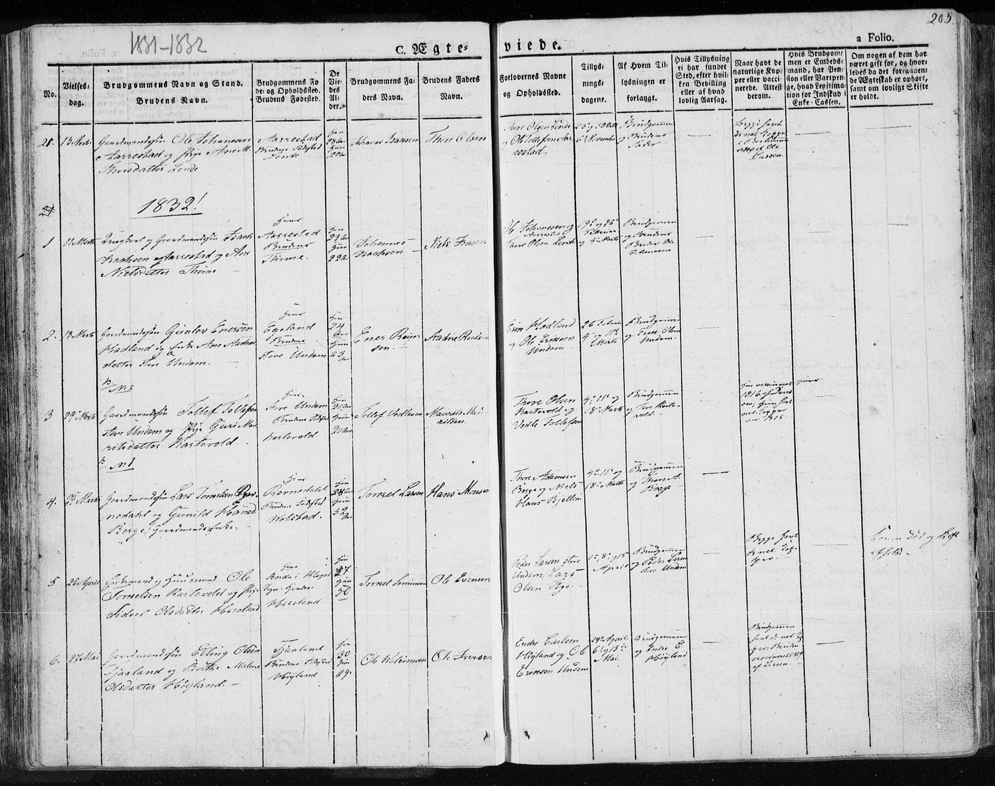 Lye sokneprestkontor, AV/SAST-A-101794/001/30BA/L0004: Ministerialbok nr. A 4, 1826-1841, s. 205