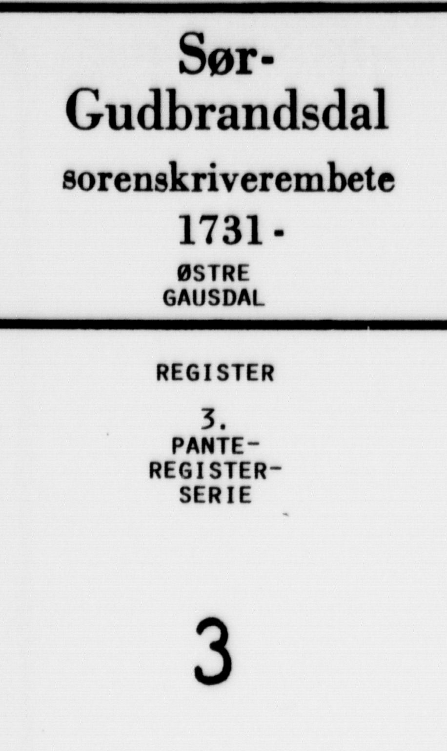 Sør-Gudbrandsdal tingrett, SAH/TING-004/H/Ha/Hal/L0003: Panteregister nr. 3