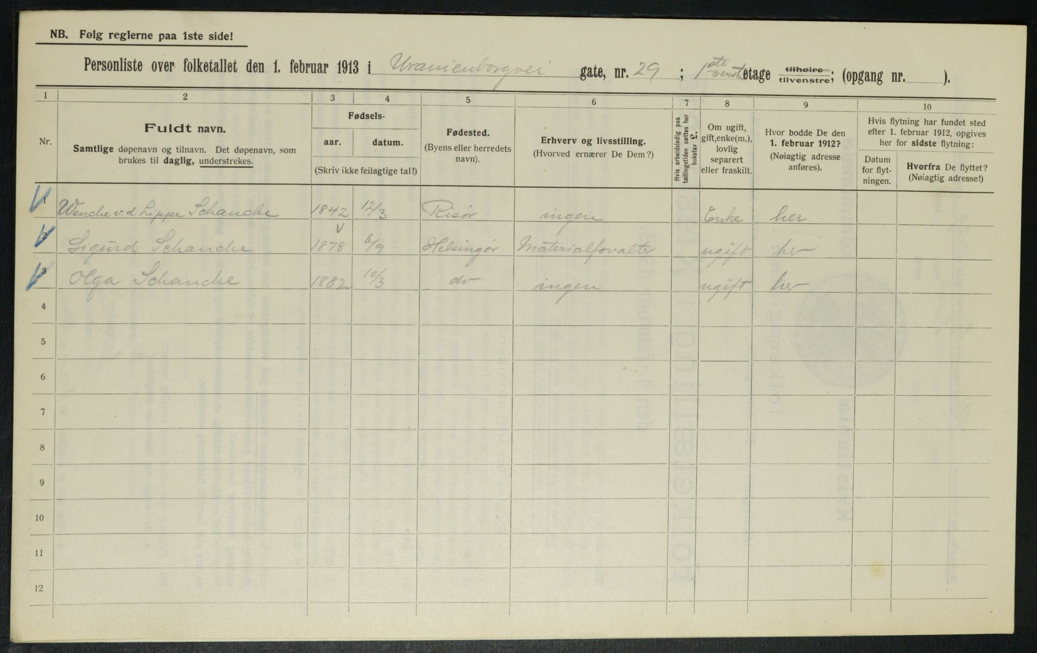 OBA, Kommunal folketelling 1.2.1913 for Kristiania, 1913, s. 120466