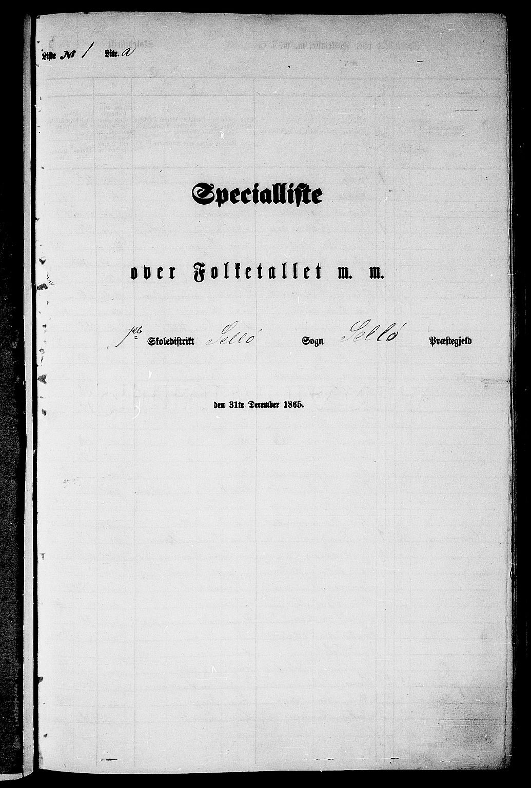 RA, Folketelling 1865 for 1441P Selje prestegjeld, 1865, s. 14