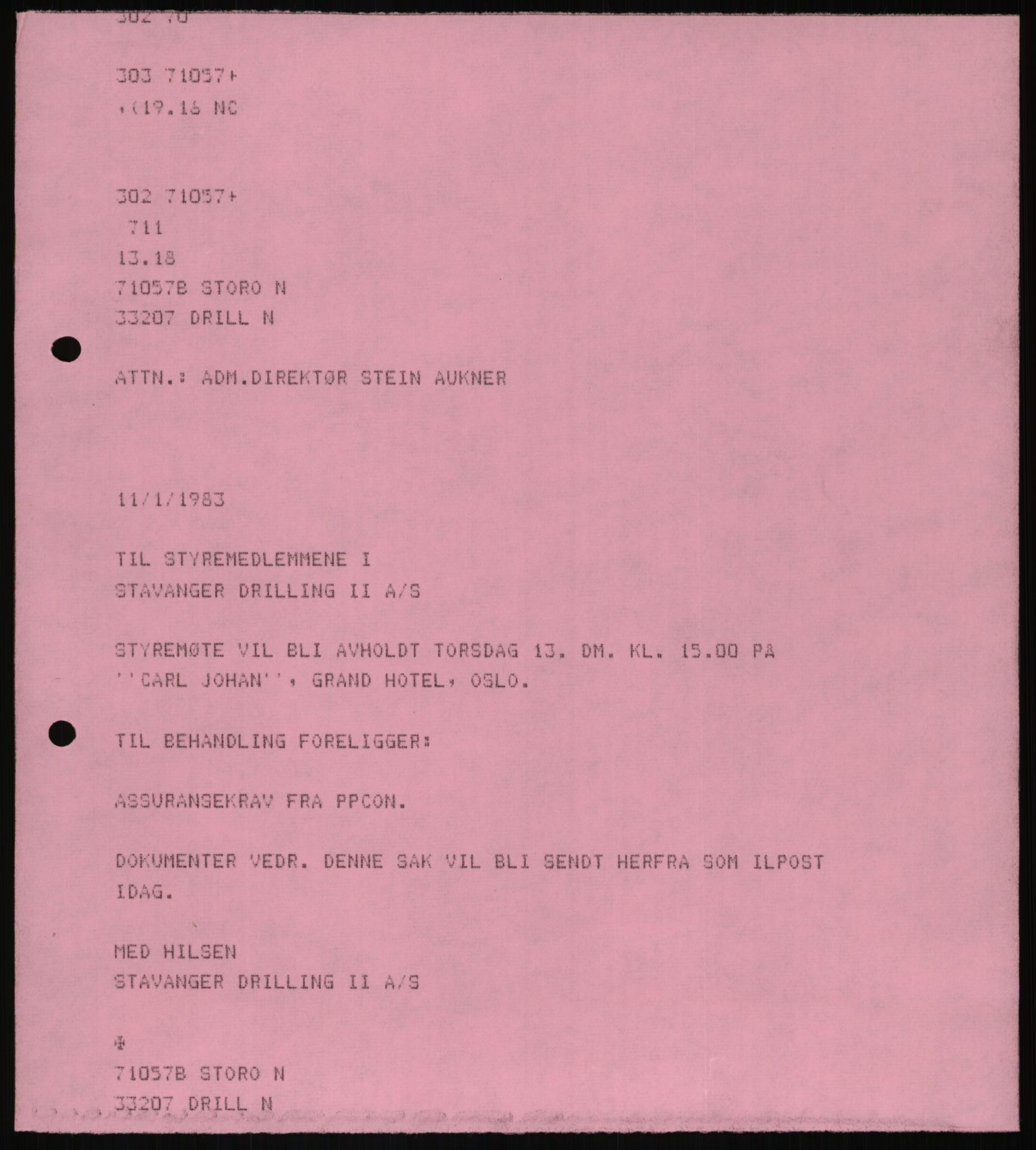 Pa 1503 - Stavanger Drilling AS, AV/SAST-A-101906/D/L0006: Korrespondanse og saksdokumenter, 1974-1984, s. 14