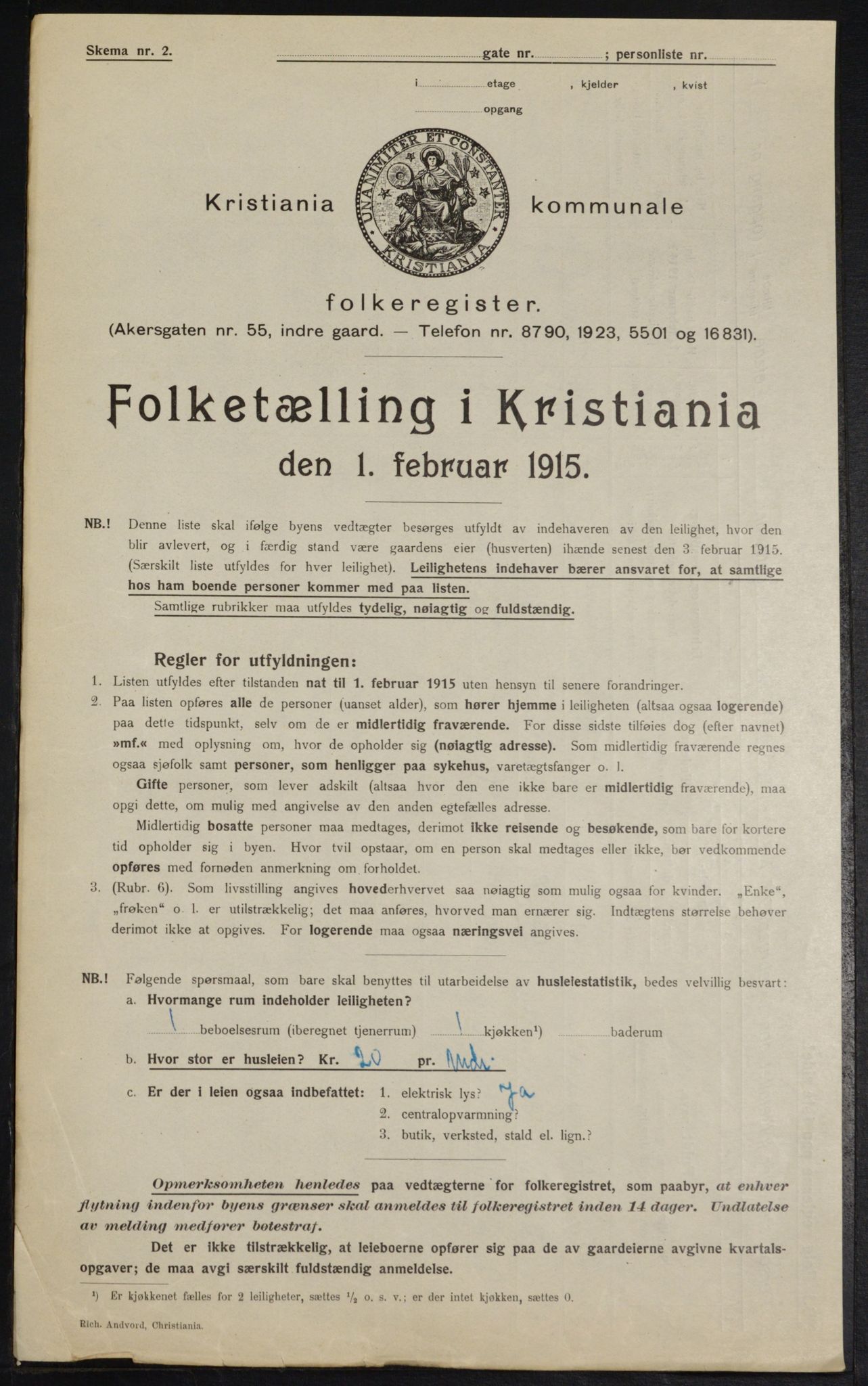 OBA, Kommunal folketelling 1.2.1915 for Kristiania, 1915, s. 34007