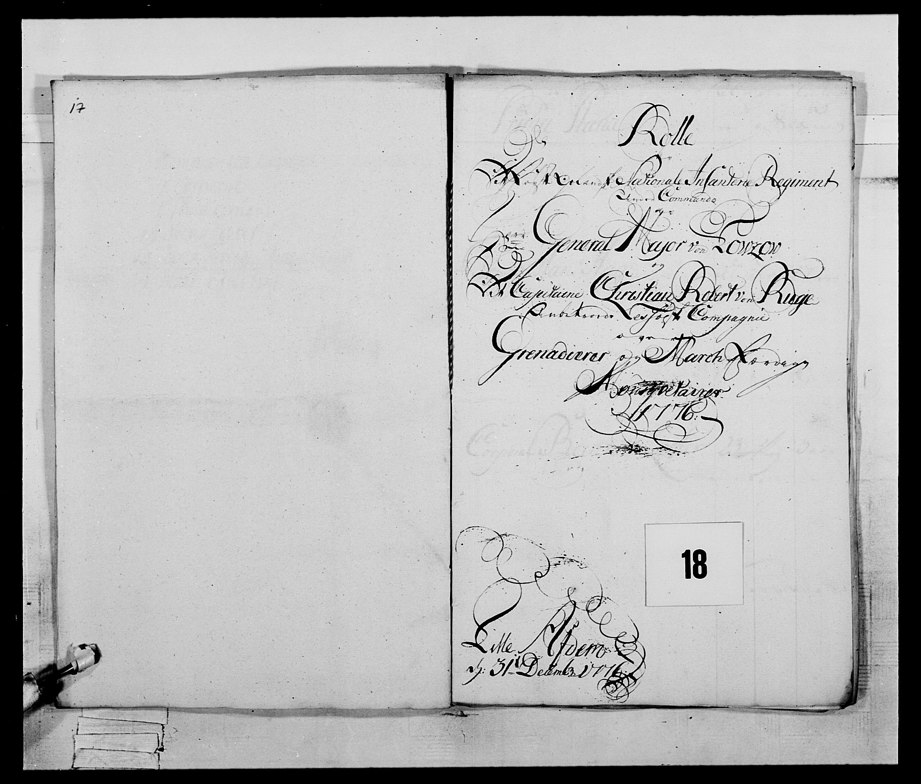 Generalitets- og kommissariatskollegiet, Det kongelige norske kommissariatskollegium, RA/EA-5420/E/Eh/L0059: 1. Opplandske nasjonale infanteriregiment, 1775-1783, s. 134