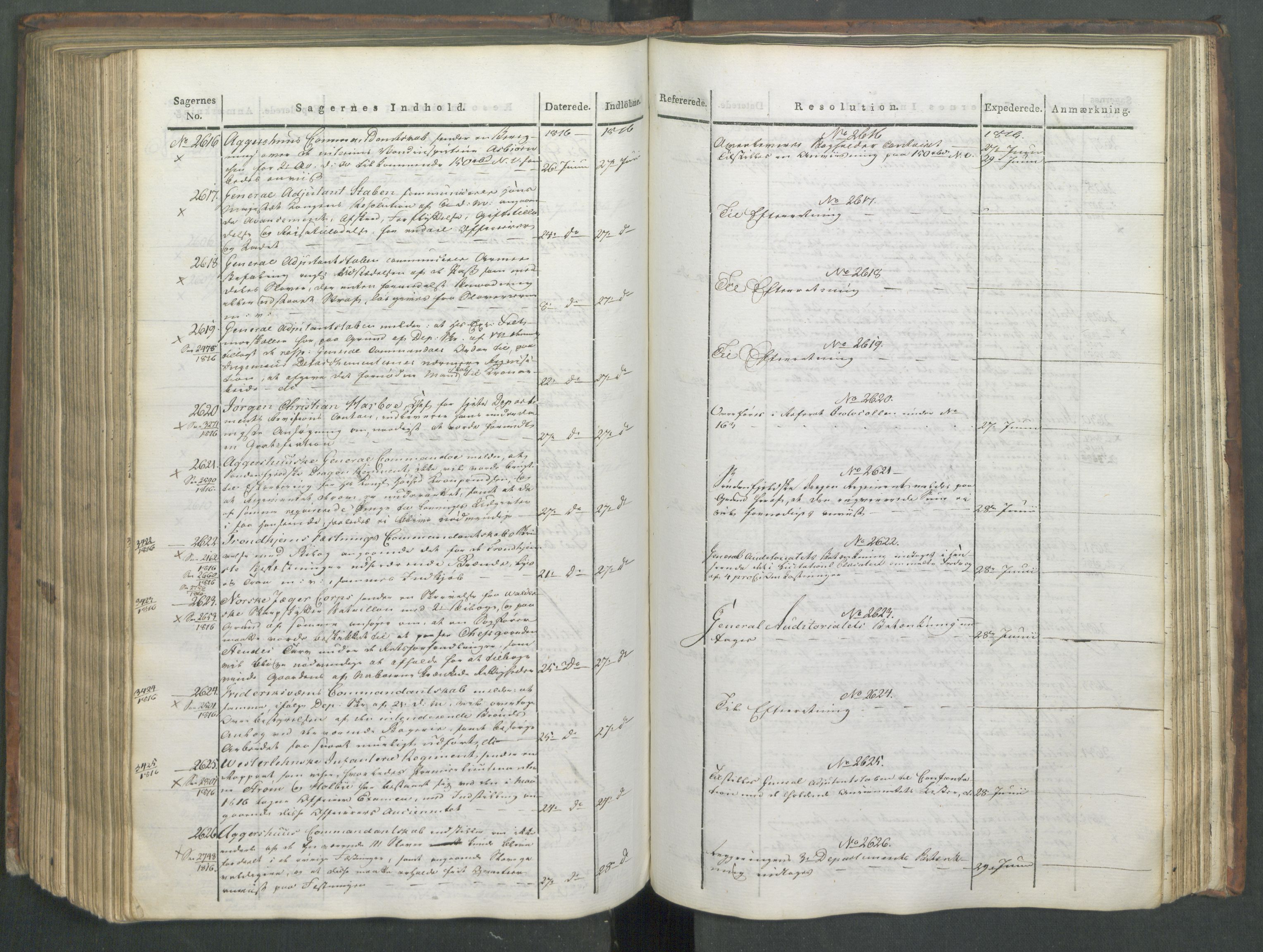 Armédepartementet, AV/RA-RAFA-3493/C/Ca/L0008: 6. Departements Journal, 1816