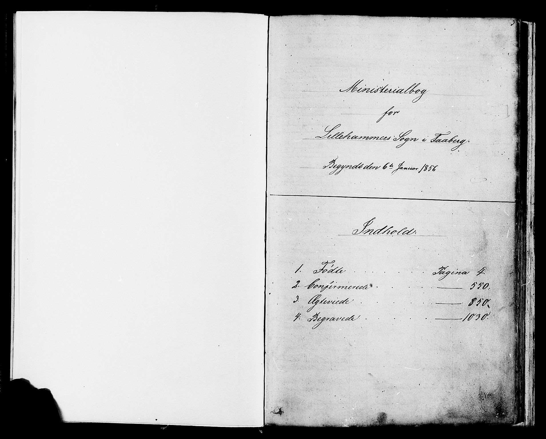 Fåberg prestekontor, SAH/PREST-086/H/Ha/Hab/L0007: Klokkerbok nr. 7, 1856-1891, s. 0-1