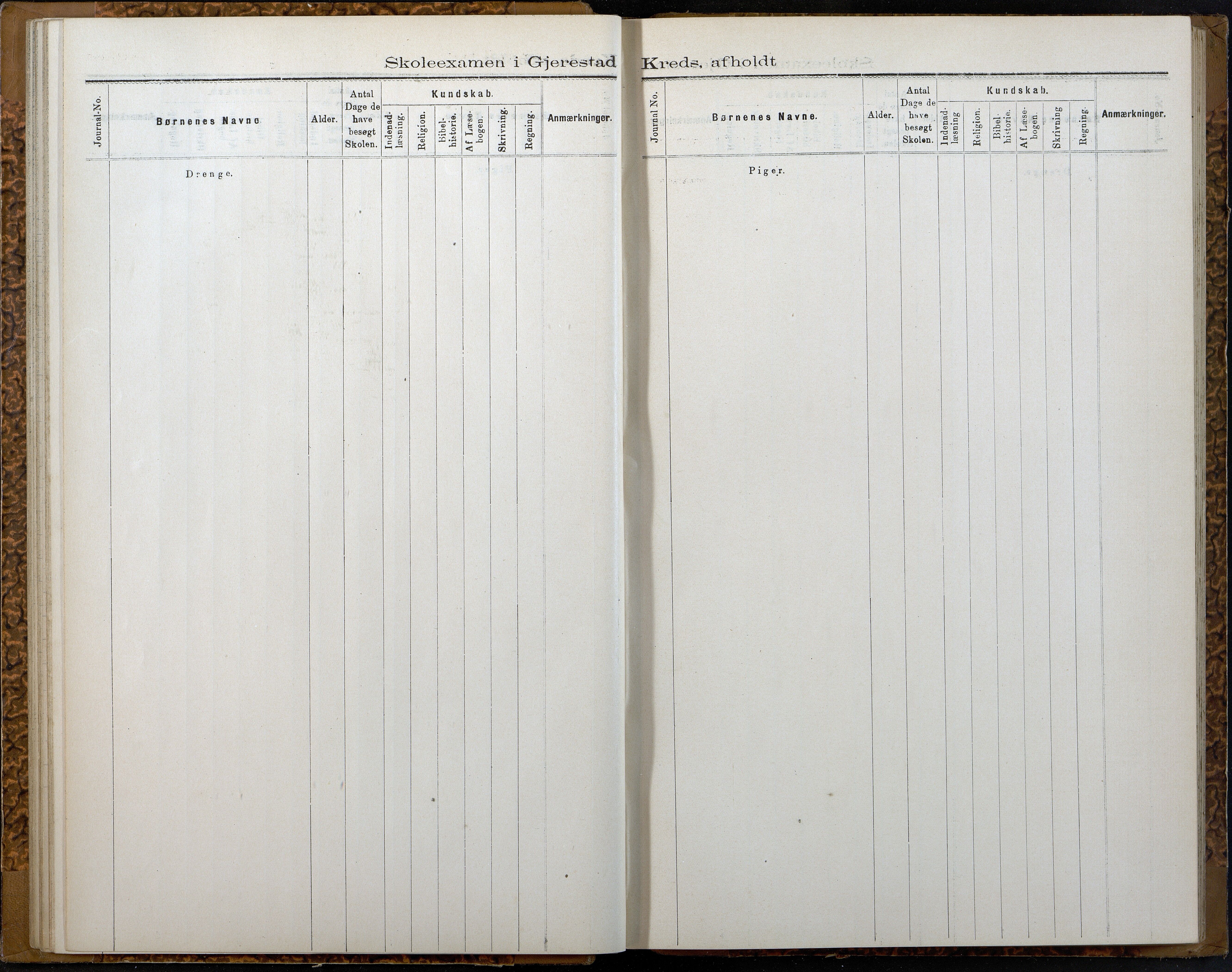 Gjerstad Kommune, Gjerstad Skole, AAKS/KA0911-550a/F02/L0007: Eksamensprotokoll Gjerstad hovedsogn, 1889-1892